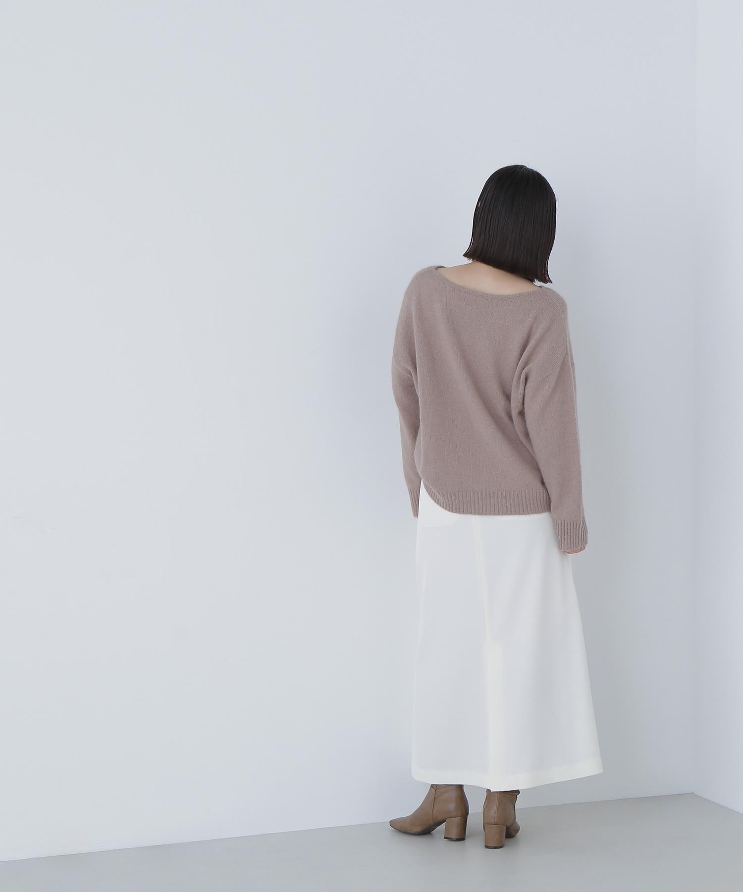 フォックス混オーバーニット ベージュ