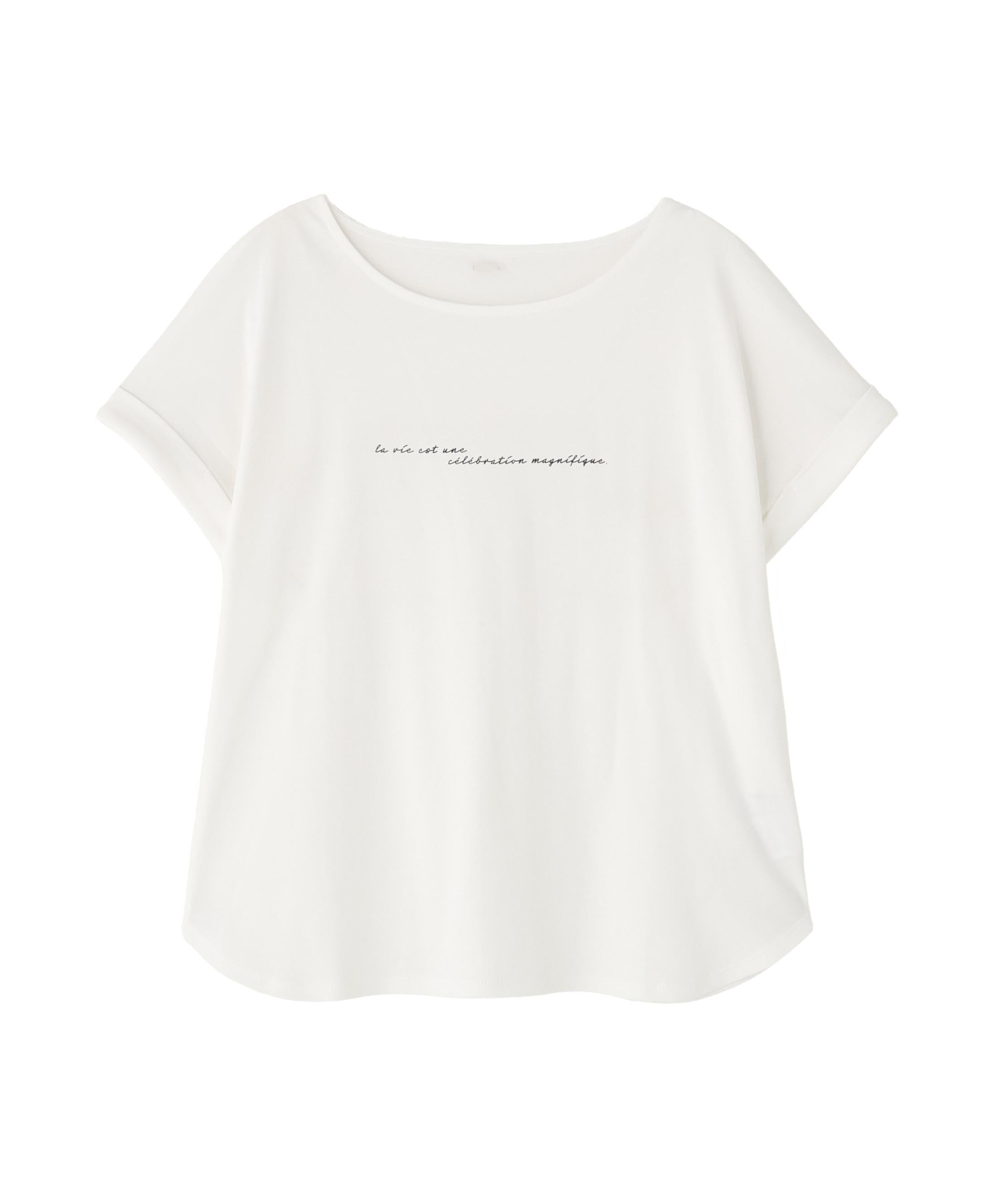 切替スリーブロゴTシャツ オフホワイト1