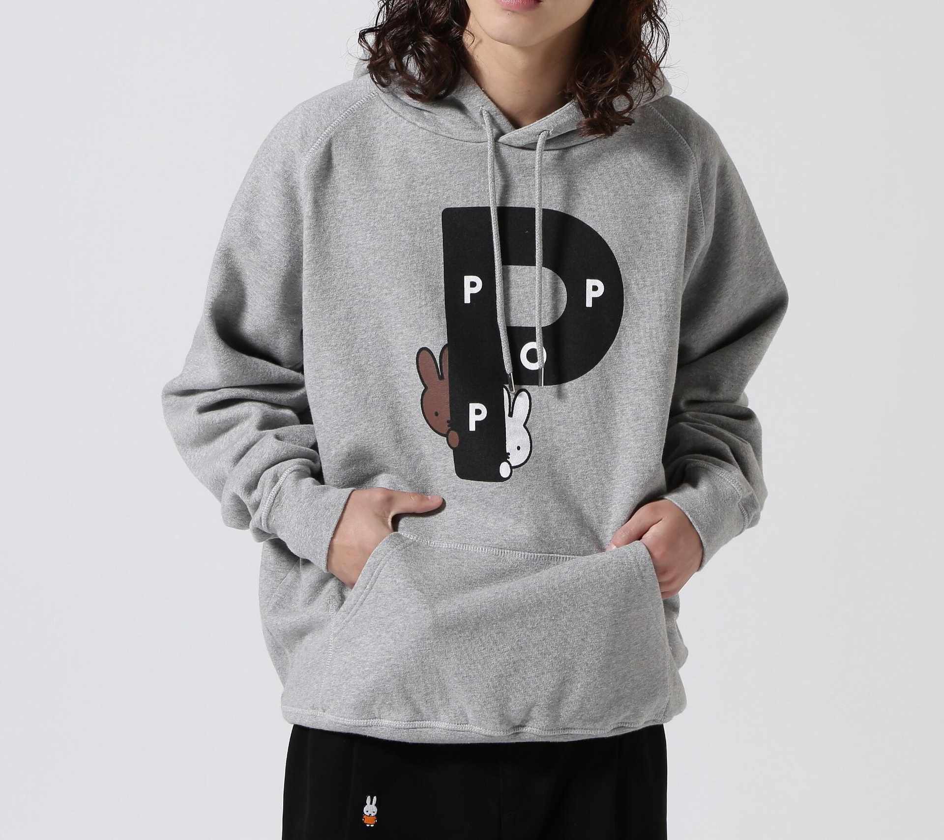 POP T>ADING COMPANY/Pop & Miffy Rig P Hooded Sweat グレー