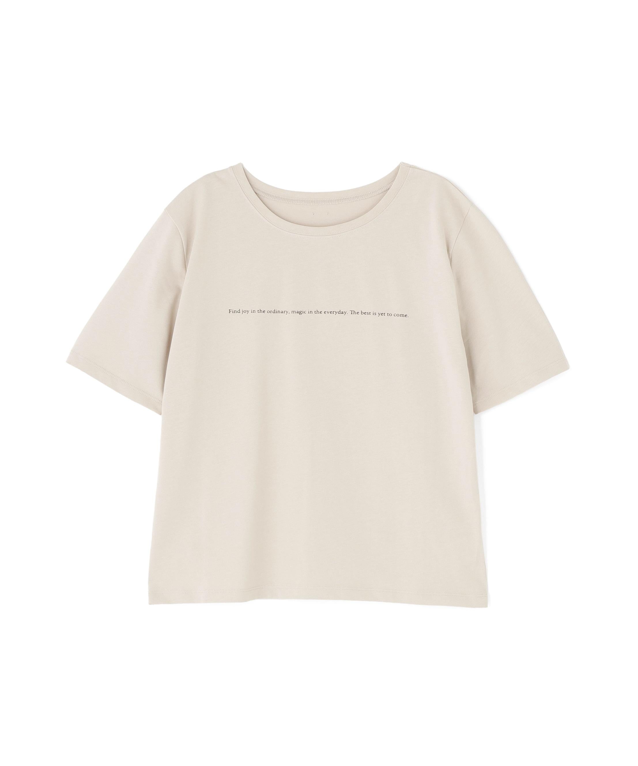 メッセージロゴTシャツ ベージュ