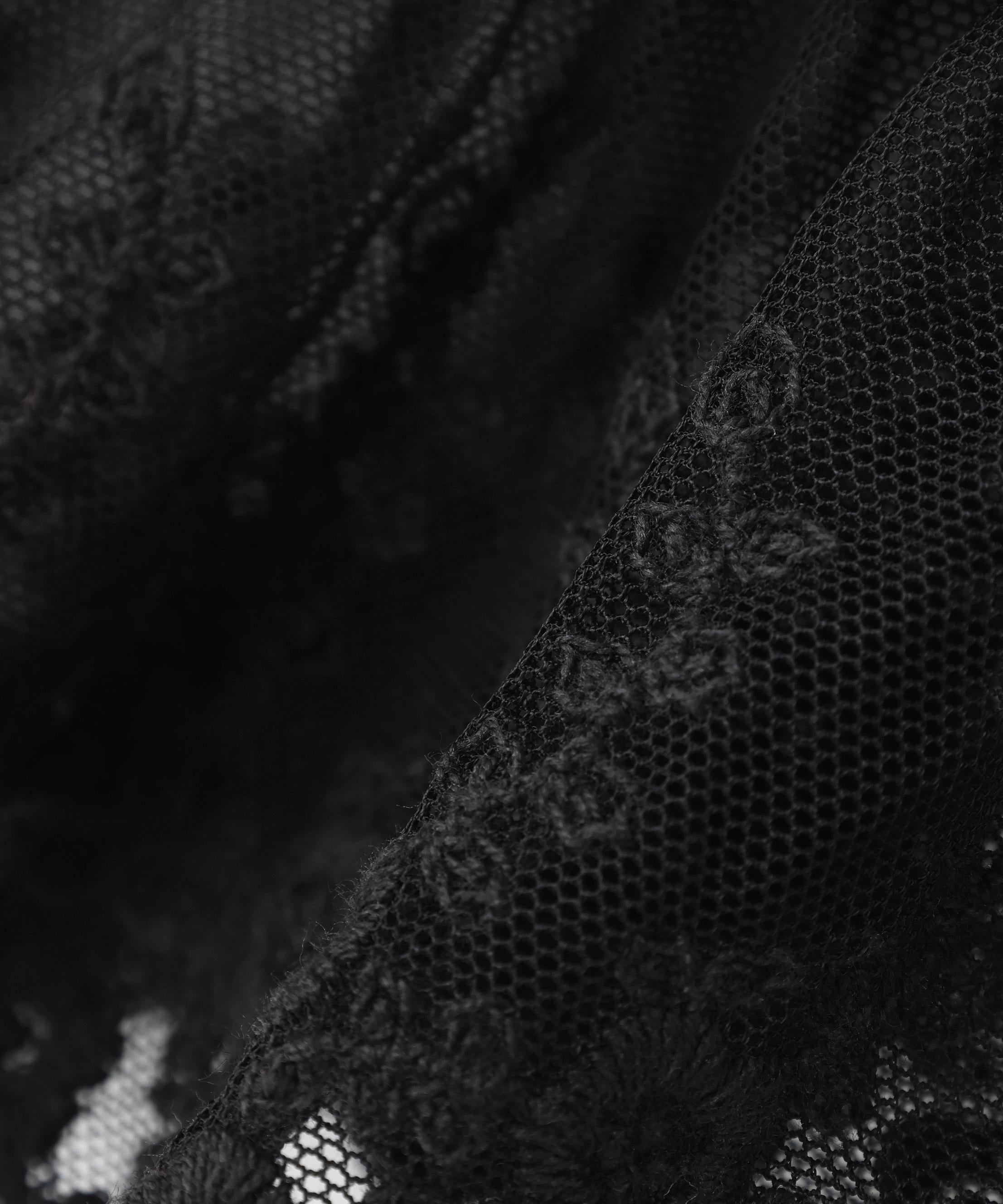 〈N.〉レースドッキング透かし編みカーディガン ブラック