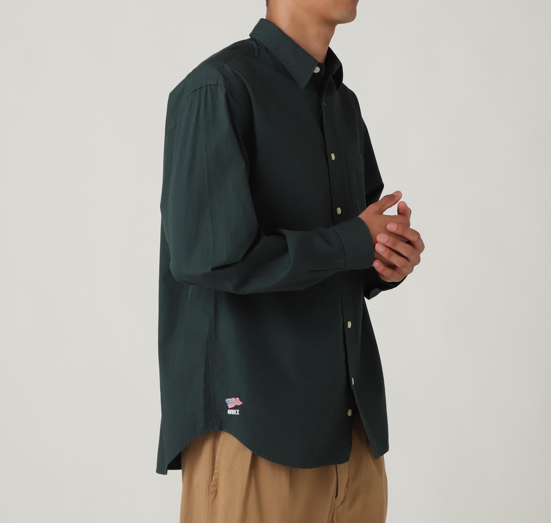 RASIC R>OAD L/S SHI>T / ベーシック ブロード 長袖 シャツ グリーン