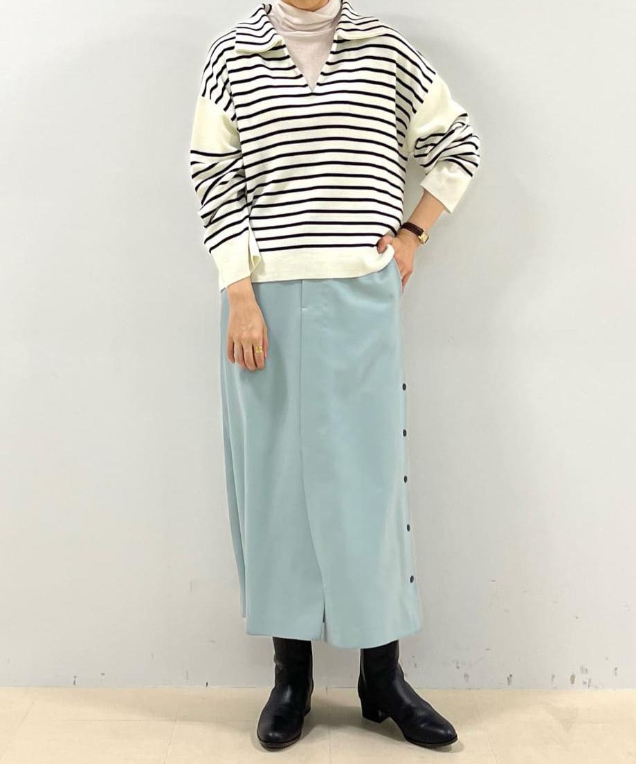 ≪arrive 5e≫サイドボタンスカート ライトグリーン