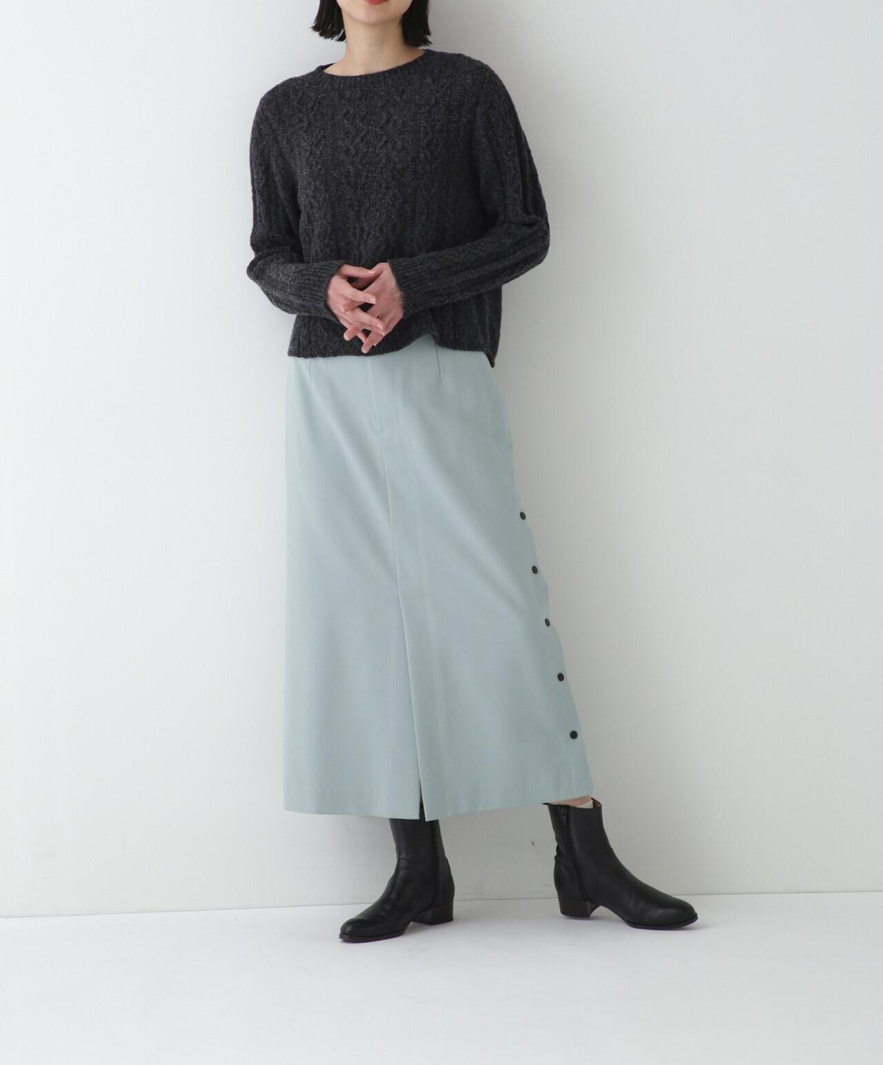 ≪aive 5e≫サイドボタンスカート ライトグリーン