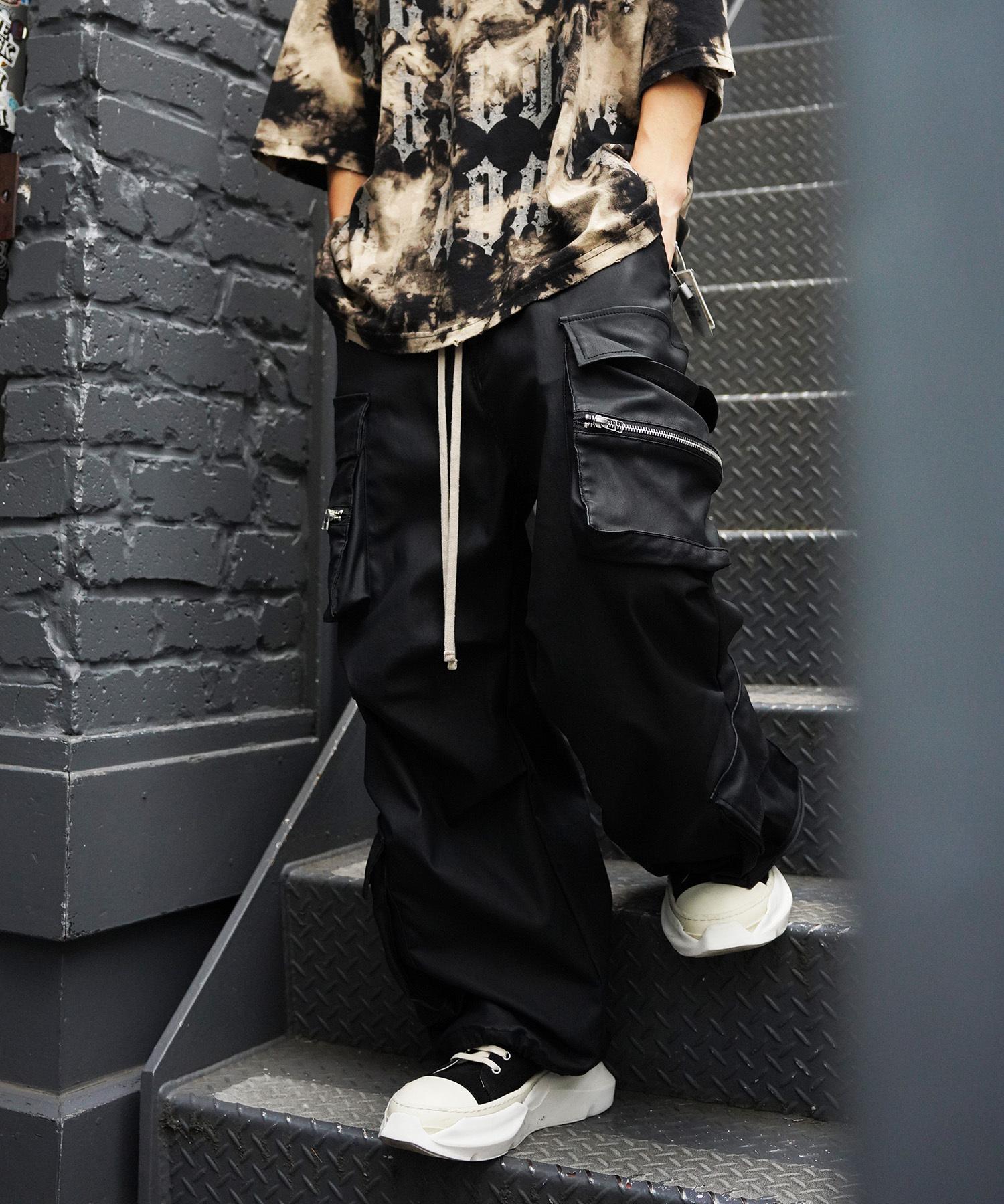 DankeSchon/PREMIUM SUPER STRETCH TC BLACK WIDE ZIP POCKET PANT
