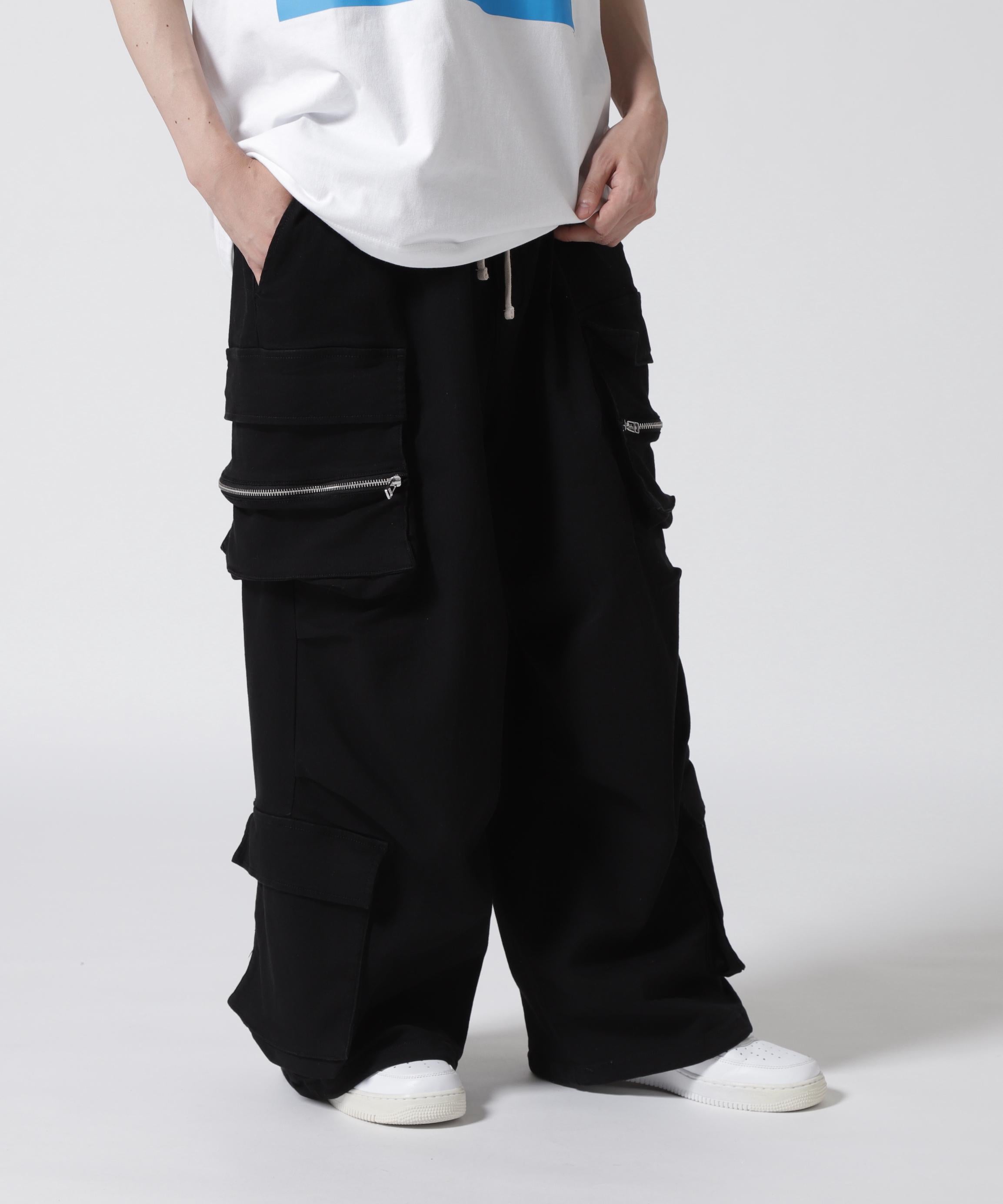 ダンケ出品 DankeSchon/PREMIUM SUPER STRETCH TC BLACK WIDE ZIP POCKET PANT