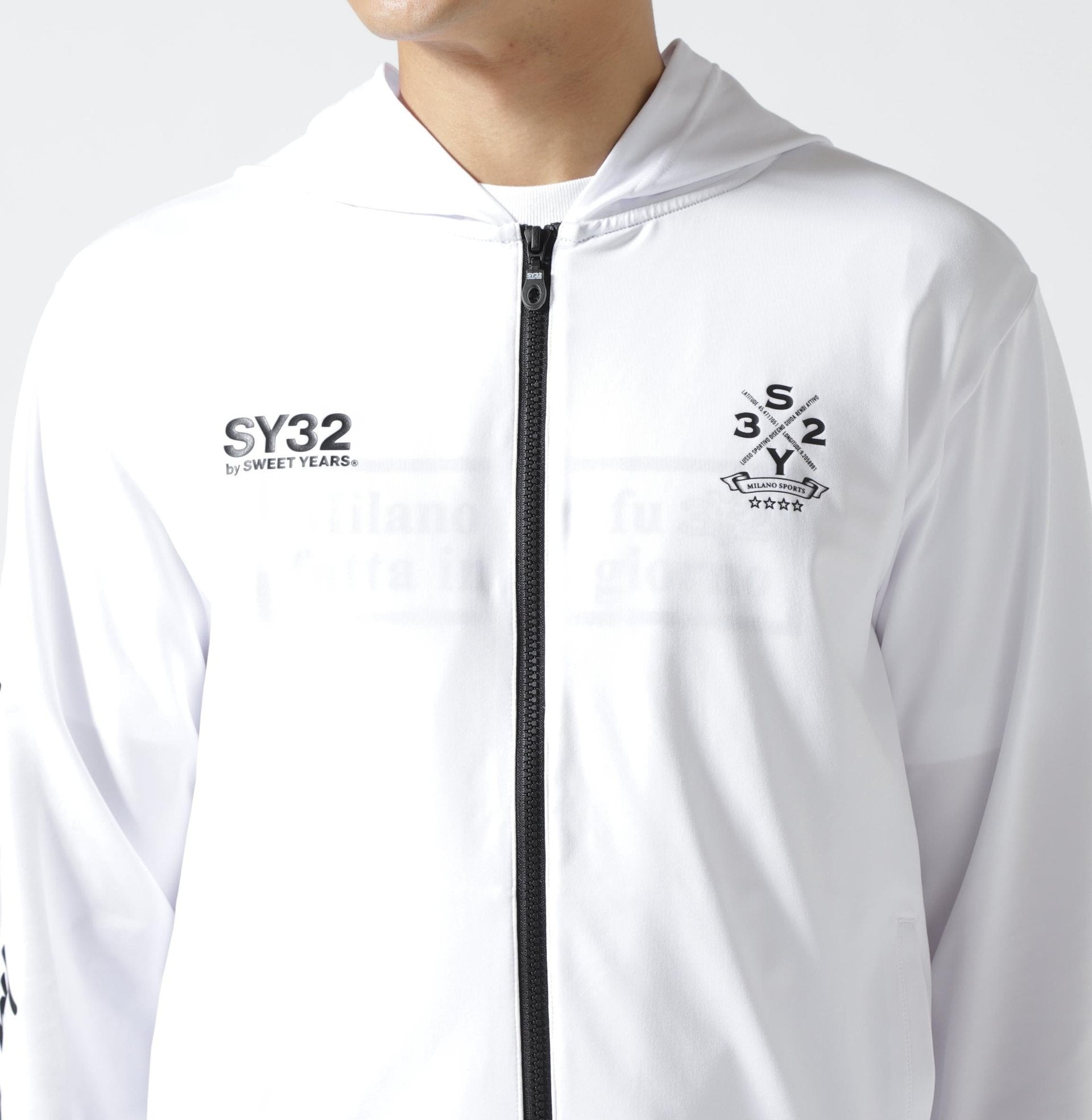 SY32 y SWEET YEA>S/エスワイサーティトゥ バイ スィートイヤーズ/>USH GUA>D ZIP HOODIE ホワイト