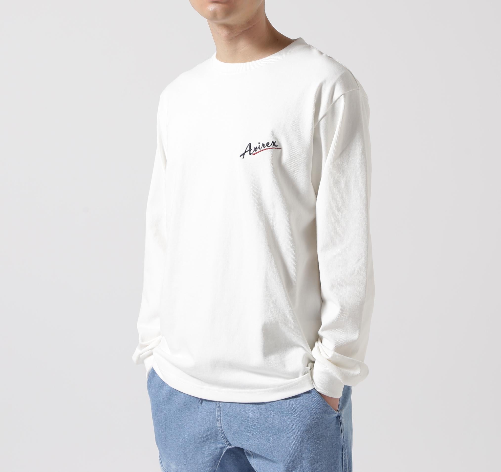 《WER＆DEPOT限定》MILITA>Y MOTIF LONG SLEEVE T-SHI>T / ミリタリーモチーフ 長袖 Tシャツ ホワイト