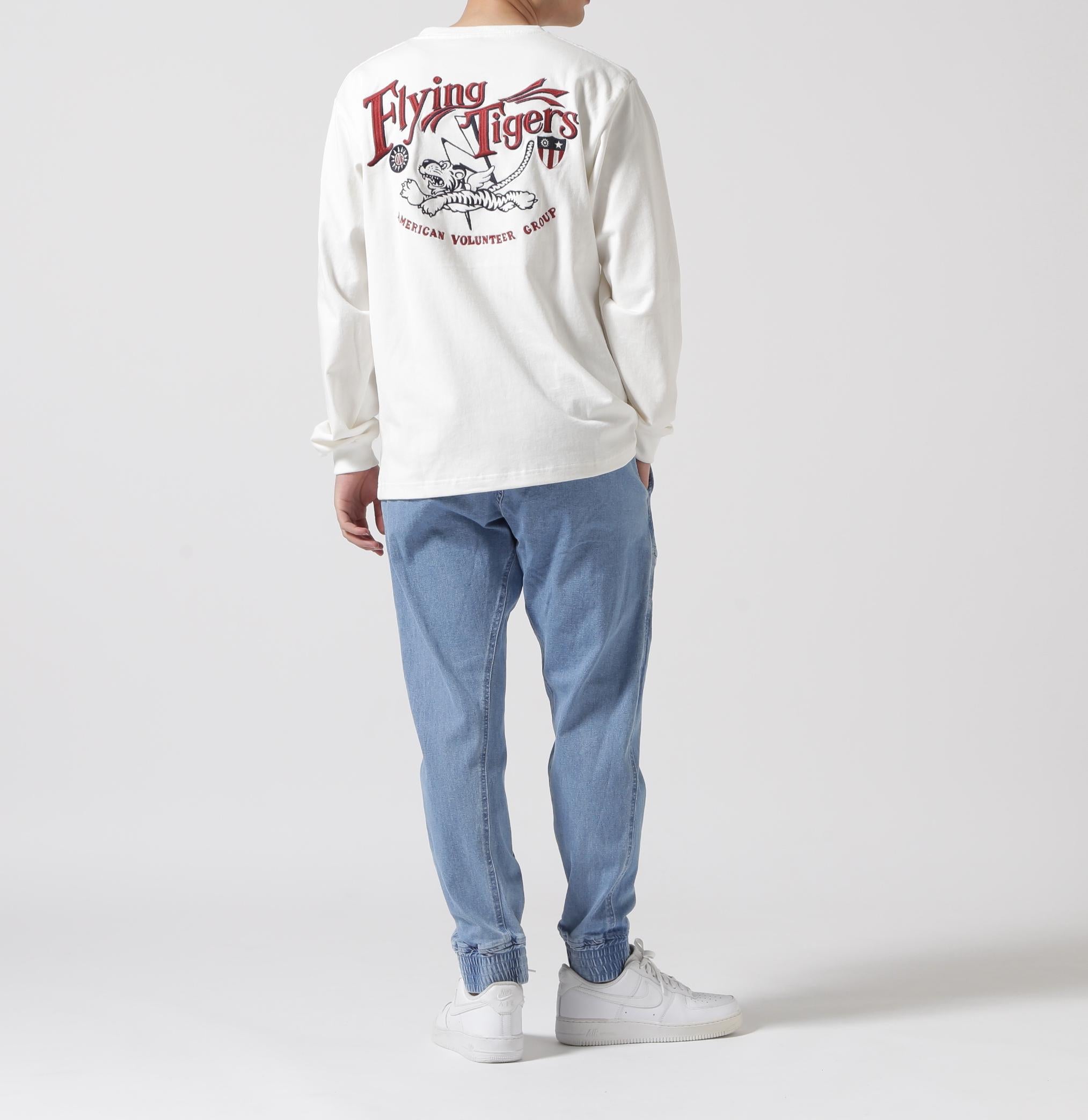 《WER＆DEPOT限定》MILITA>Y MOTIF LONG SLEEVE T-SHI>T / ミリタリーモチーフ 長袖 Tシャツ ホワイト