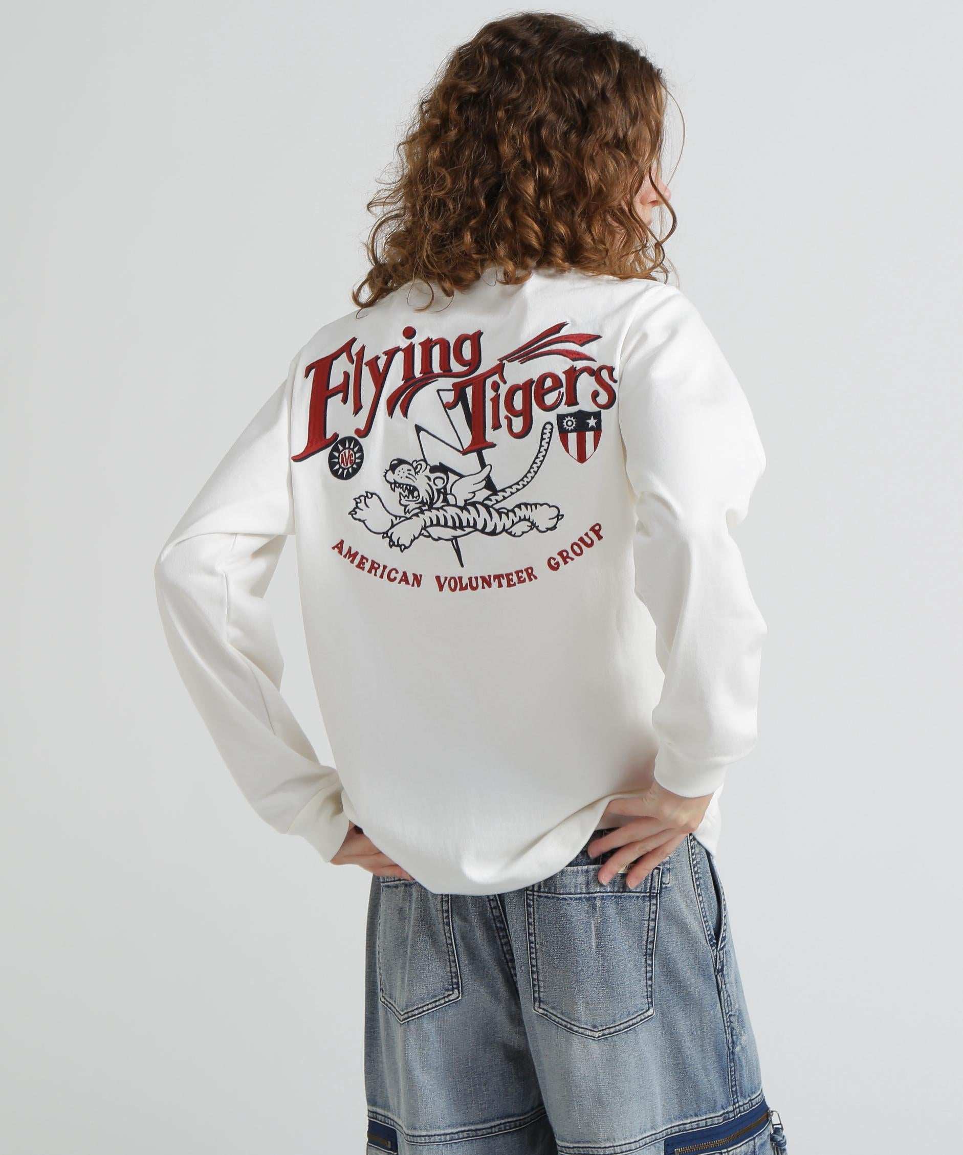 《WER＆DEPOT限定》MILITA>Y MOTIF LONG SLEEVE T-SHI>T / ミリタリーモチーフ 長袖 Tシャツ ホワイト