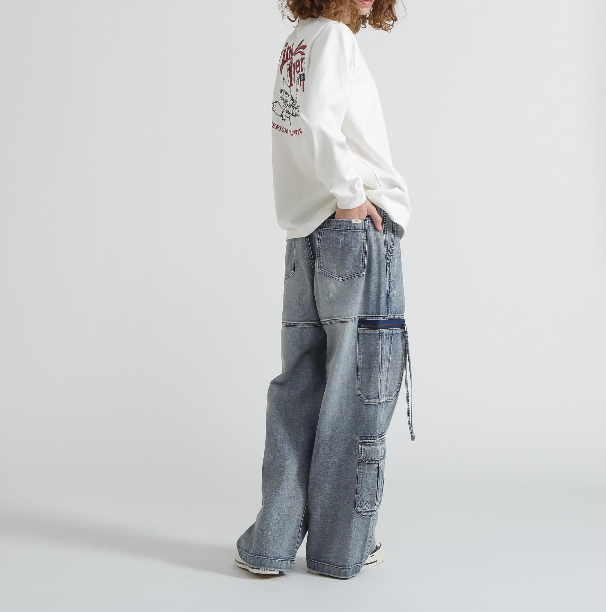 《WER＆DEPOT限定》MILITA>Y MOTIF LONG SLEEVE T-SHI>T / ミリタリーモチーフ 長袖 Tシャツ ホワイト