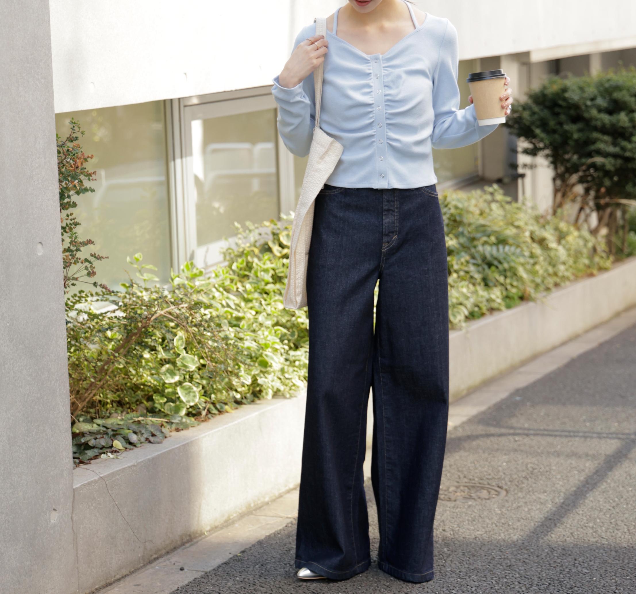 〈SOMETHING〉LISAワイドデニムパンツ XS別注 インディゴブルー