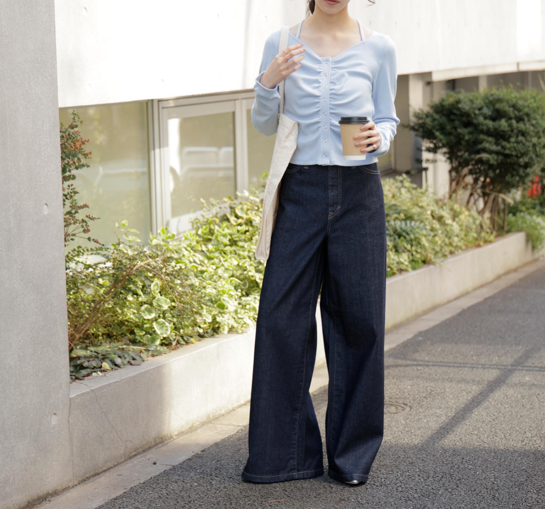 〈SOMETHING〉LISAワイドデニムパンツ XS別注 インディゴブルー