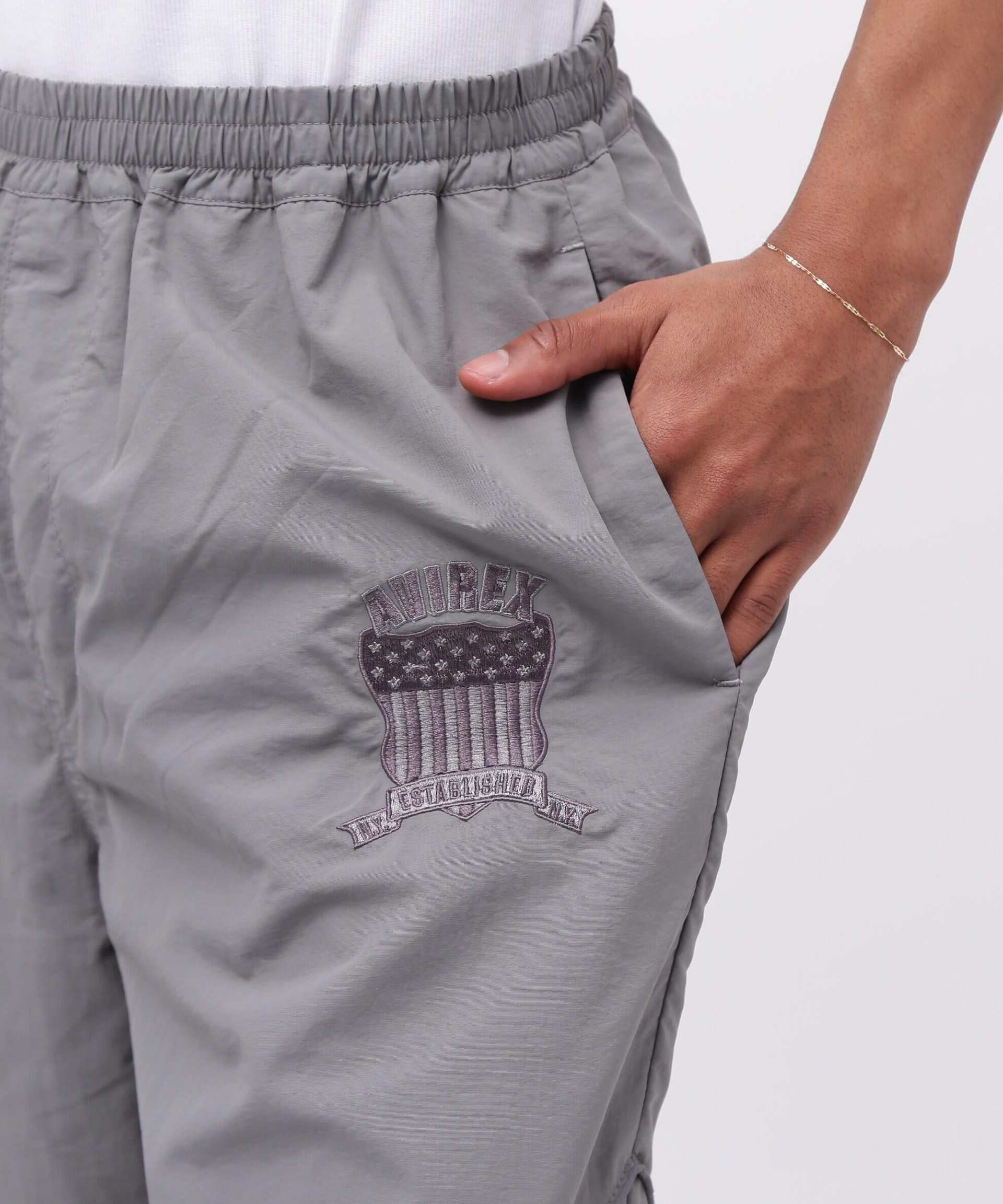 NYLON PIPING PANTS / ナイロン パイピング パンツ / AVI>EX / アヴィレックス チャコール