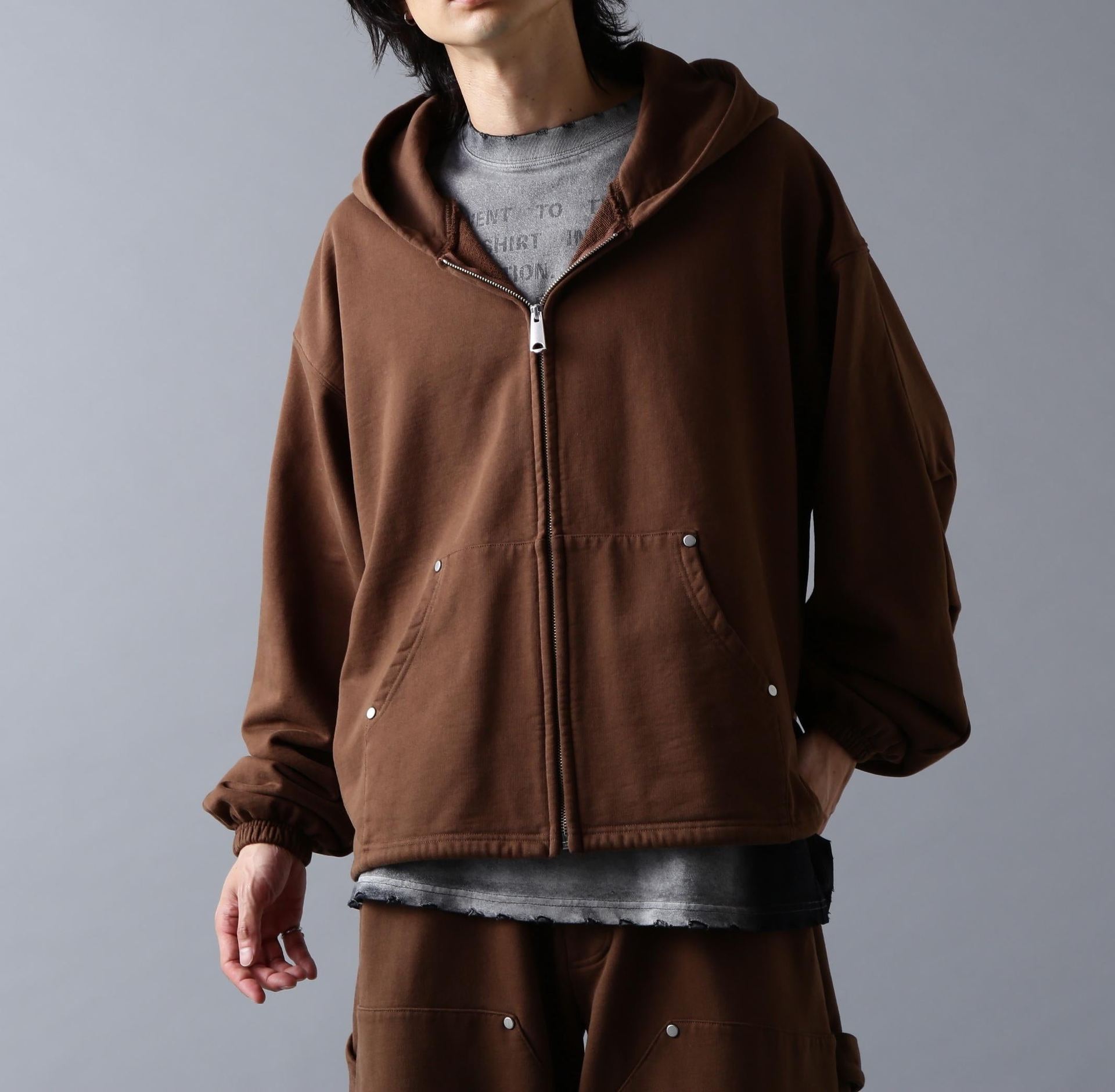 DankeSchon/ダンケシェーン/480HW SWEAT ZIP HOODIE ブラウン