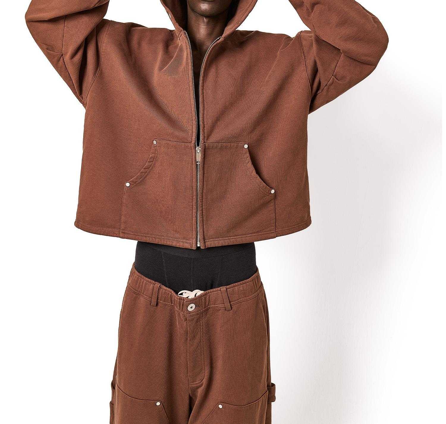 DankeSchon/ダンケシェーン/480HW SWEAT ZIP HOODIE ブラウン