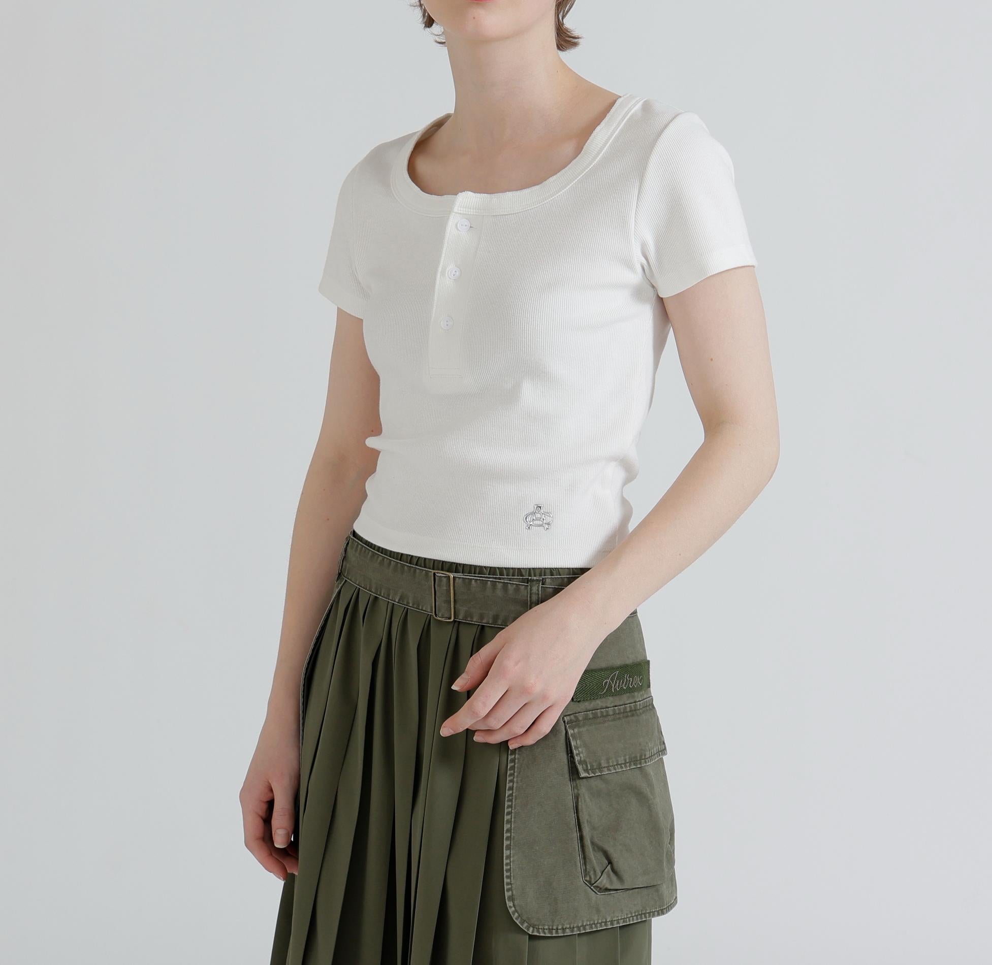 《直営店限定》S/S AC RIB HENLY T-SHIRT オフホワイト3
