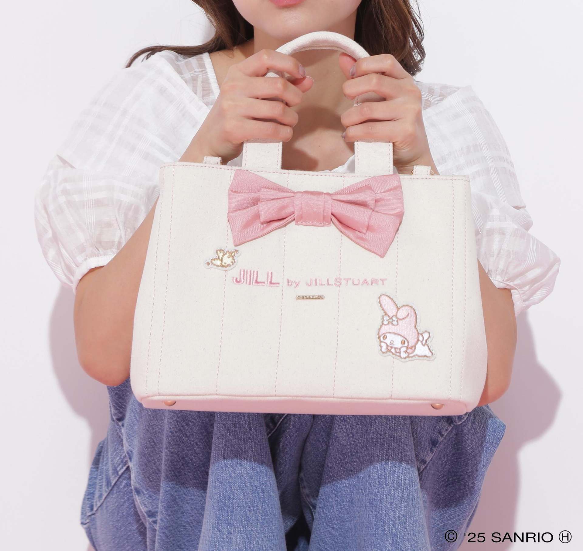 マイメロディ×リボンステッチトートバッグ ピンク