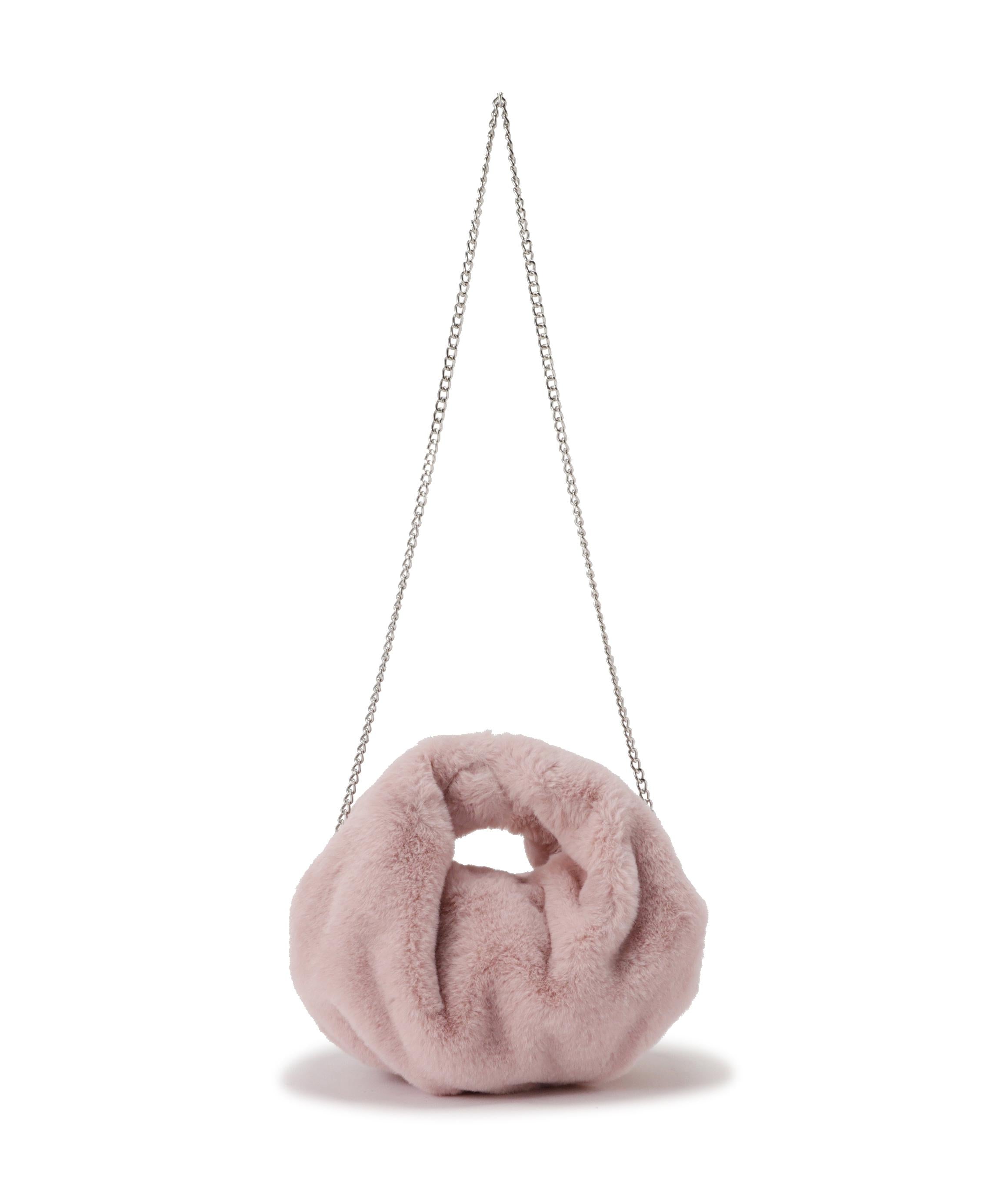 フェイクファーバッグ ピンク