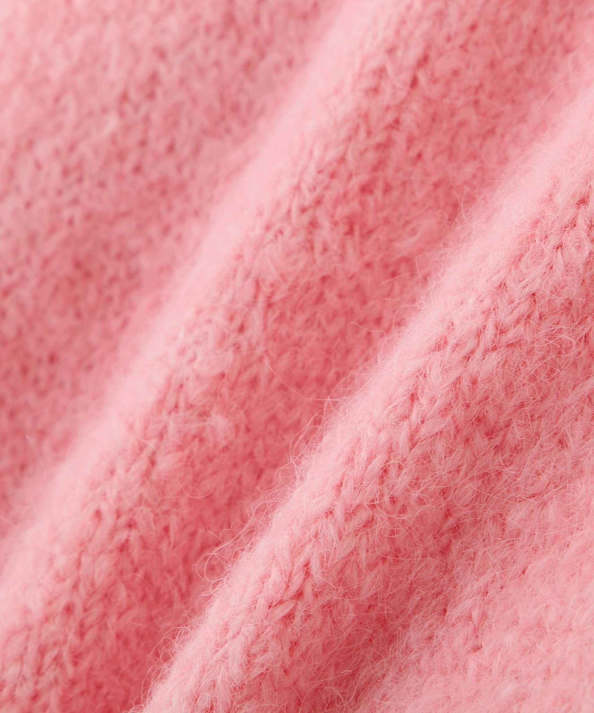 ウール混リサイクルエコニットカーディガン ピンク