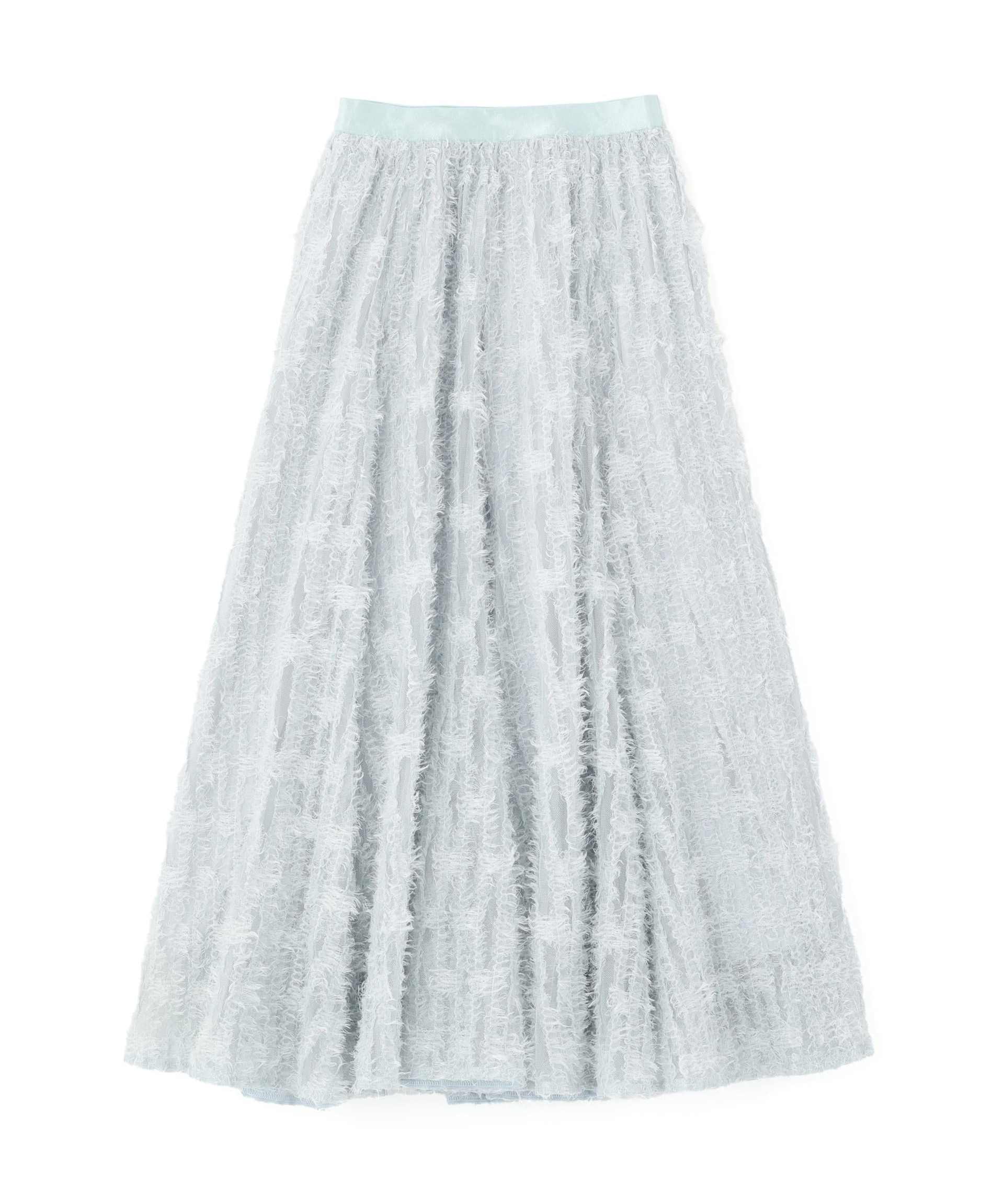 フェザーテープチュールスカート ブルー