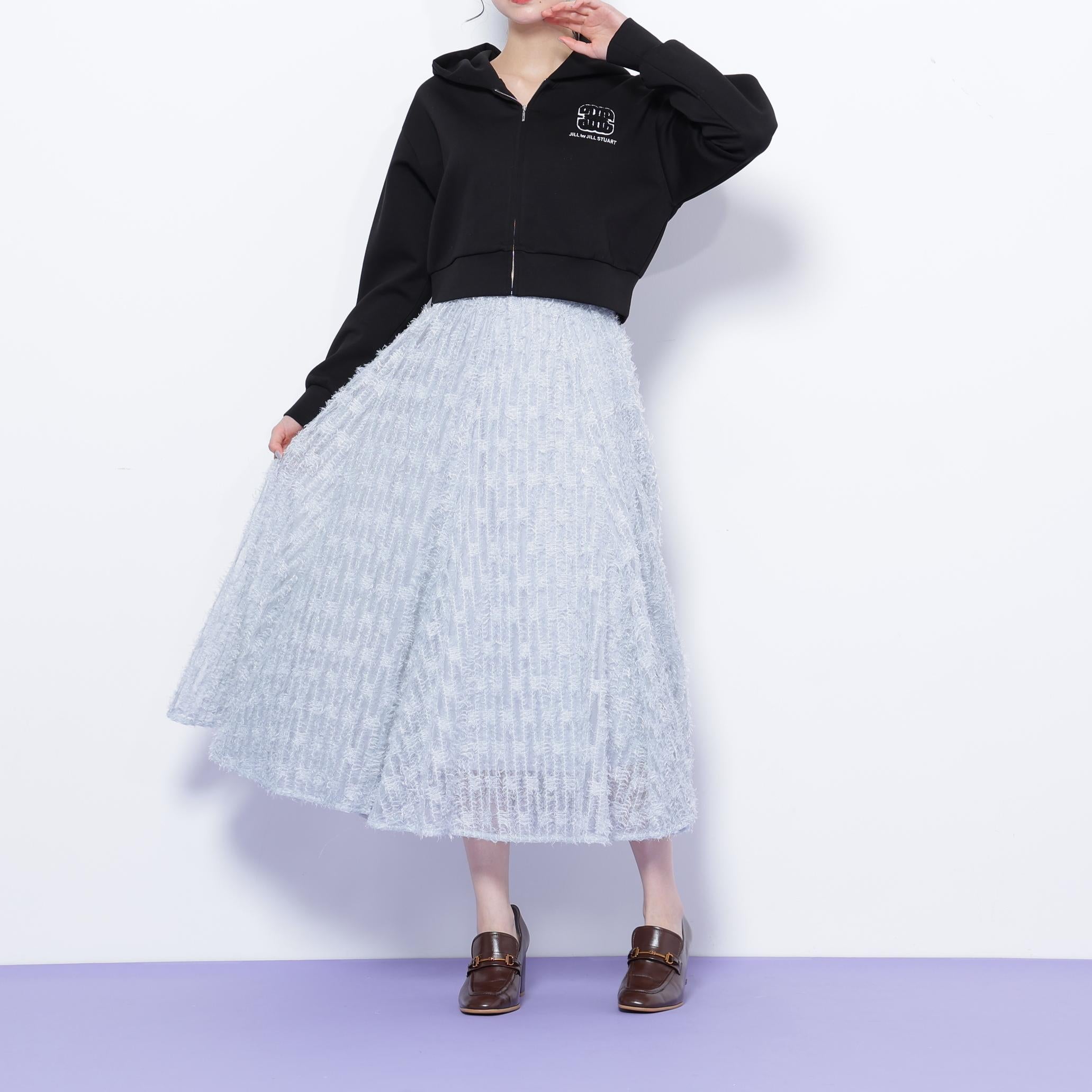 フェザーテープチュールスカート ブルー
