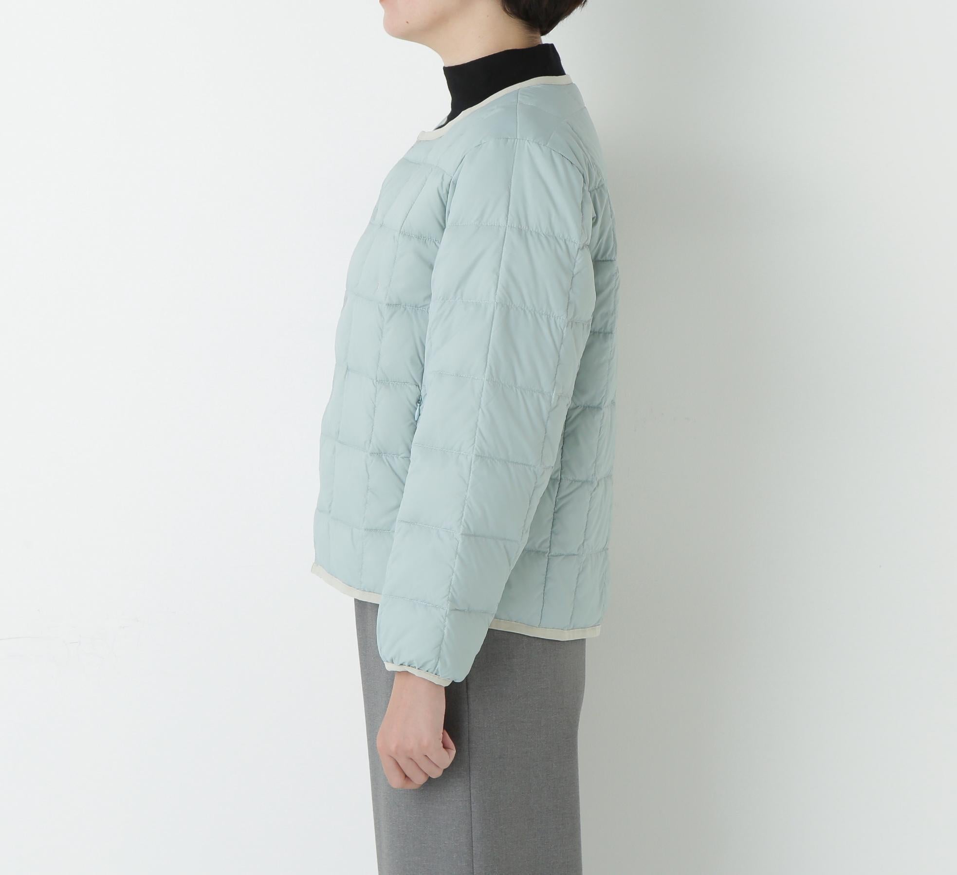 リバーシブルクルーネックダウンブルゾン アイスミント×アイスグレー