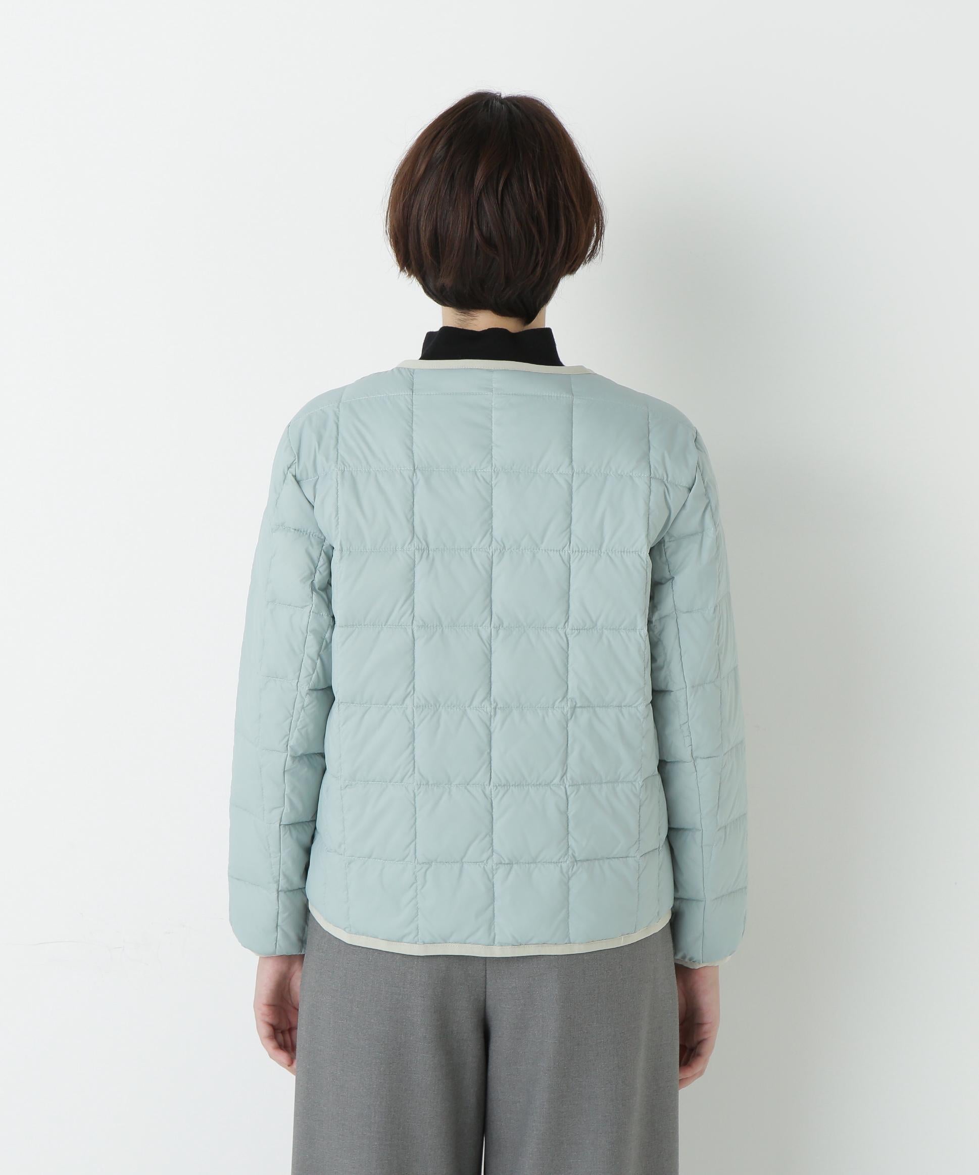 リバーシブルクルーネックダウンブルゾン アイスミント×アイスグレー