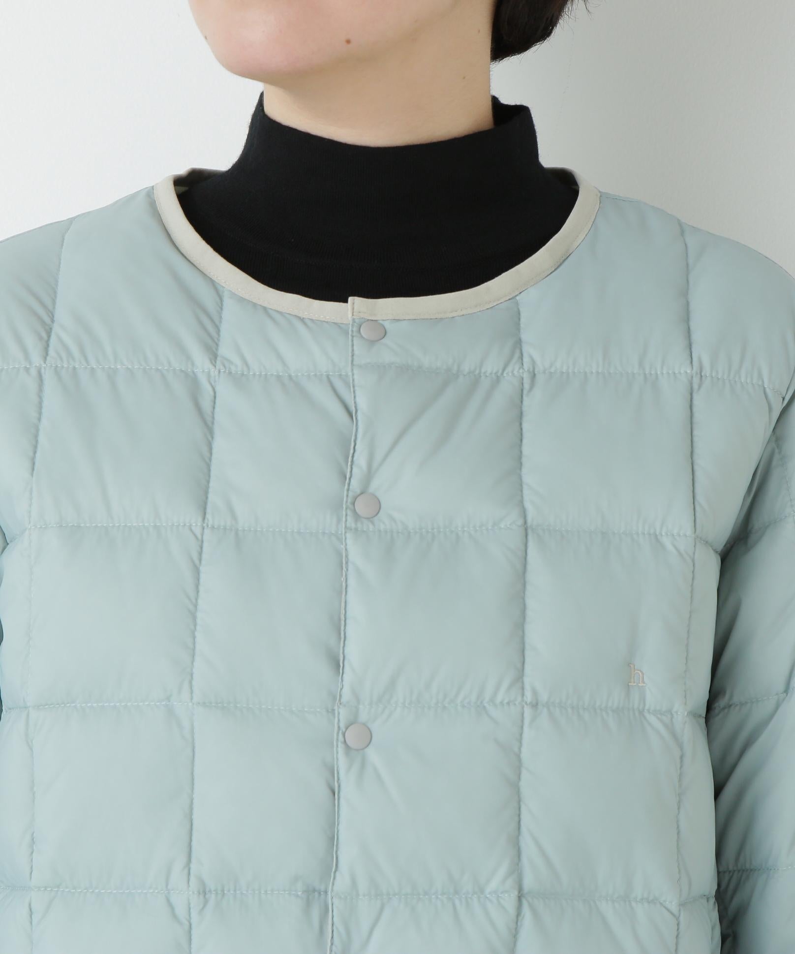 リバーシブルクルーネックダウンブルゾン アイスミント×アイスグレー