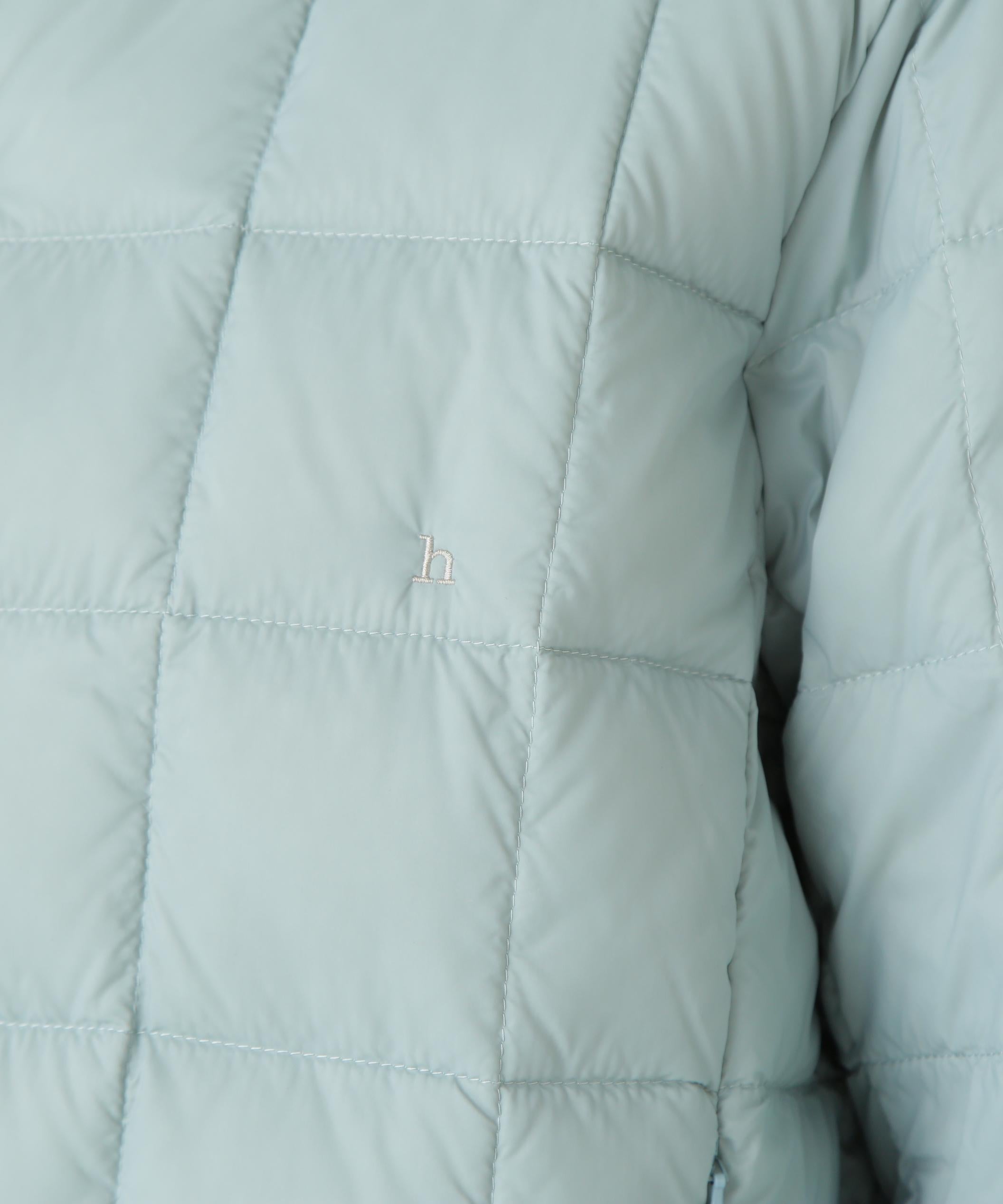 リバーシブルクルーネックダウンブルゾン アイスミント×アイスグレー