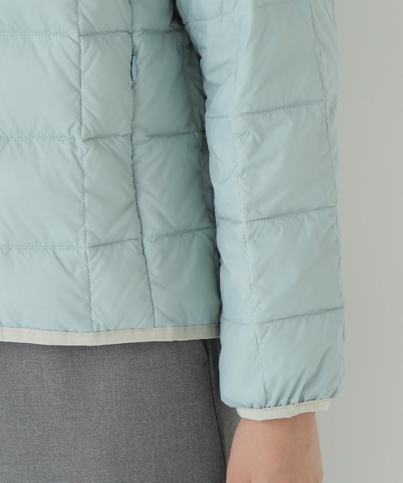 リバーシブルクルーネックダウンブルゾン アイスミント×アイスグレー