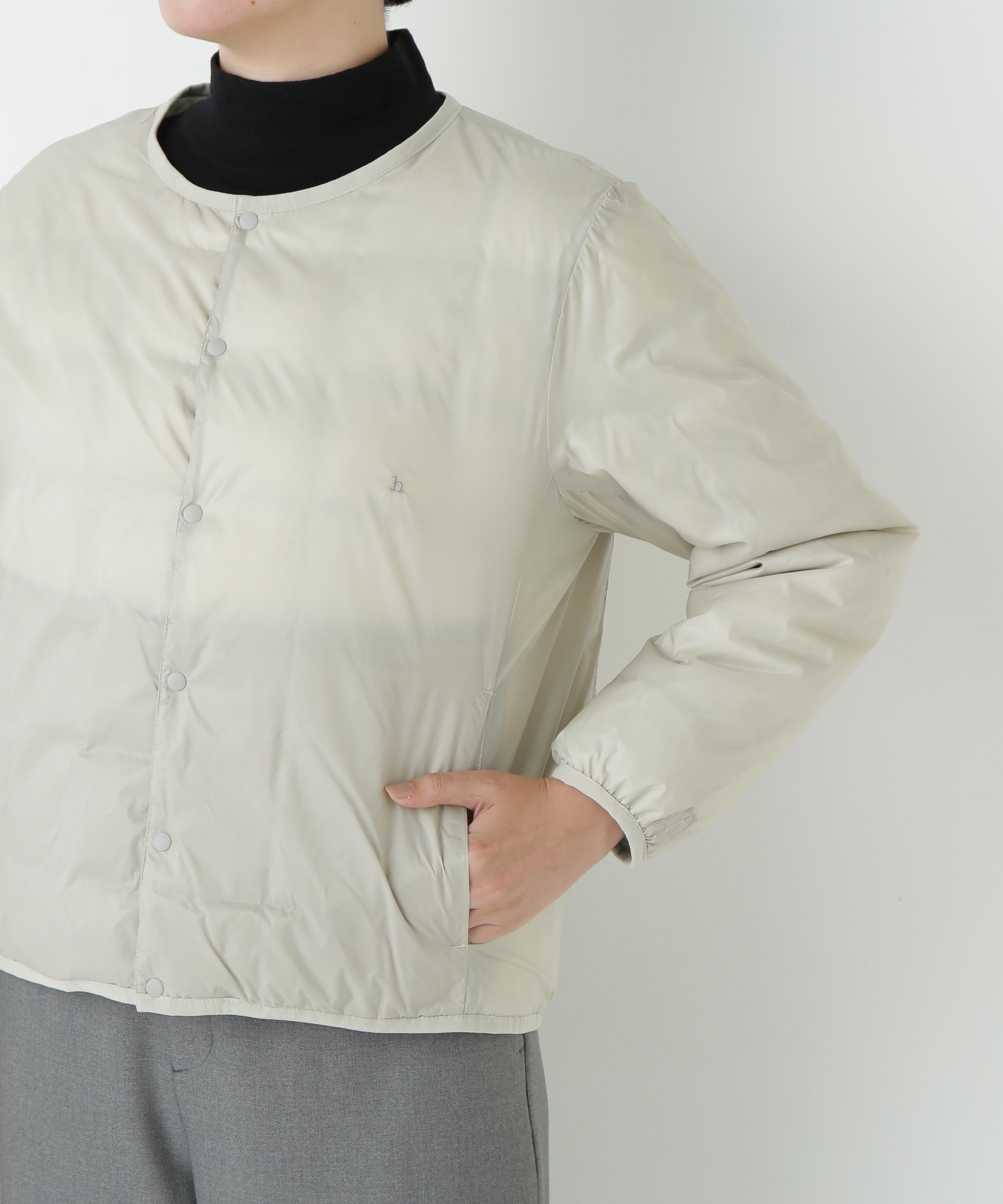 リバーシブルクルーネックダウンブルゾン アイスミント×アイスグレー