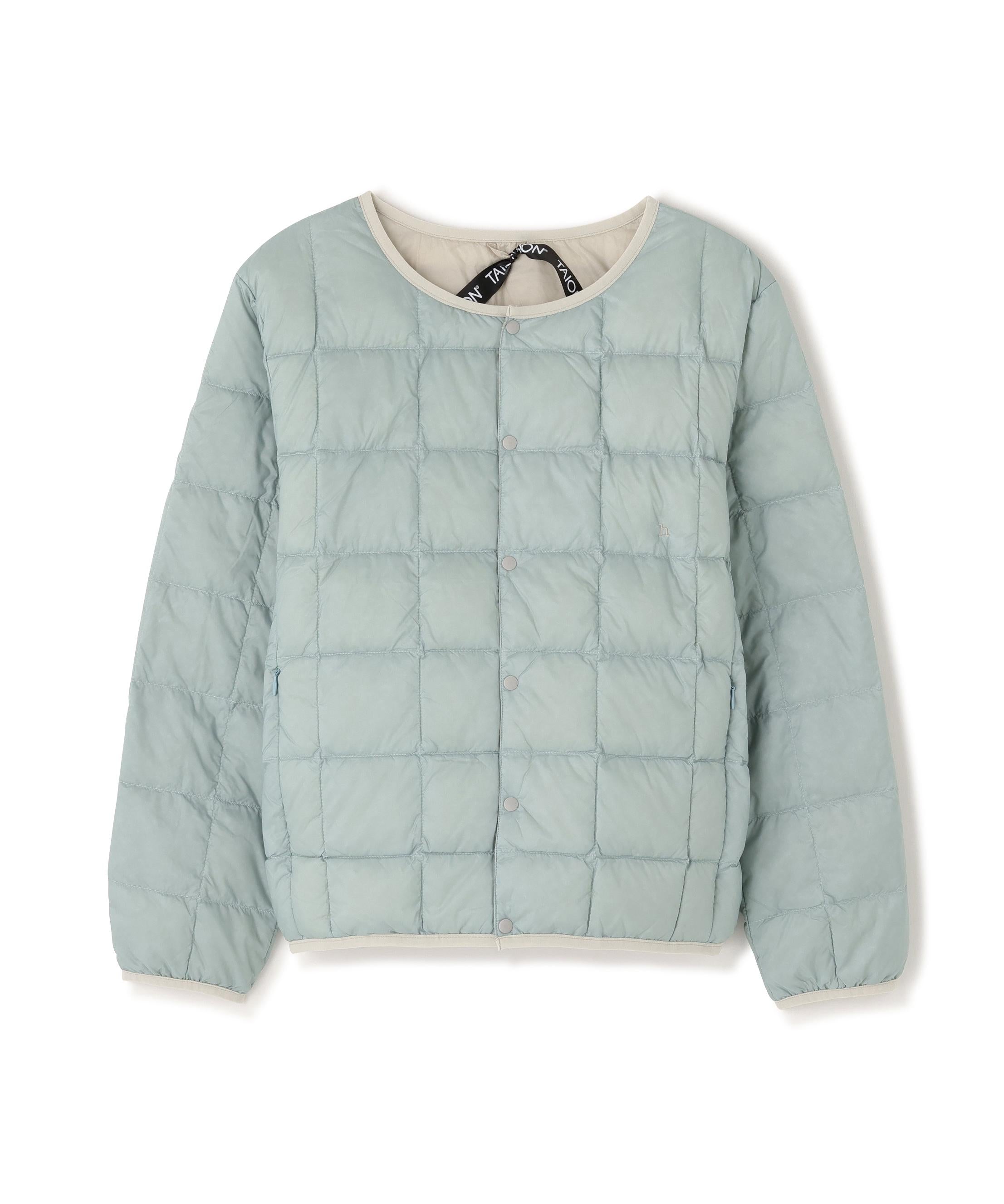 ◆≪ＴＡＩＯＮコラボ≫リバーシブルクルーネックダウンブルゾン アイスミント×アイスグレー