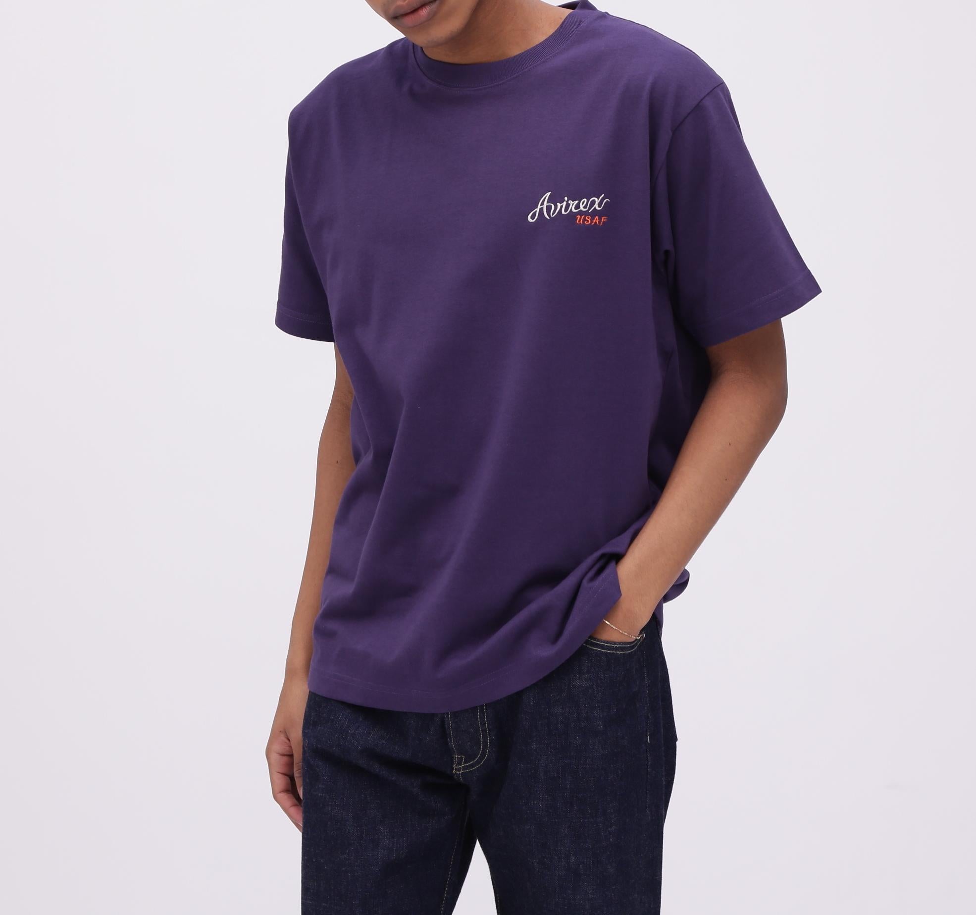 SOUVENI> TIGE> T-SHI>T / スーベニア タイガー 半袖Tシャツ / AVI>EX / アヴィレックス パープル