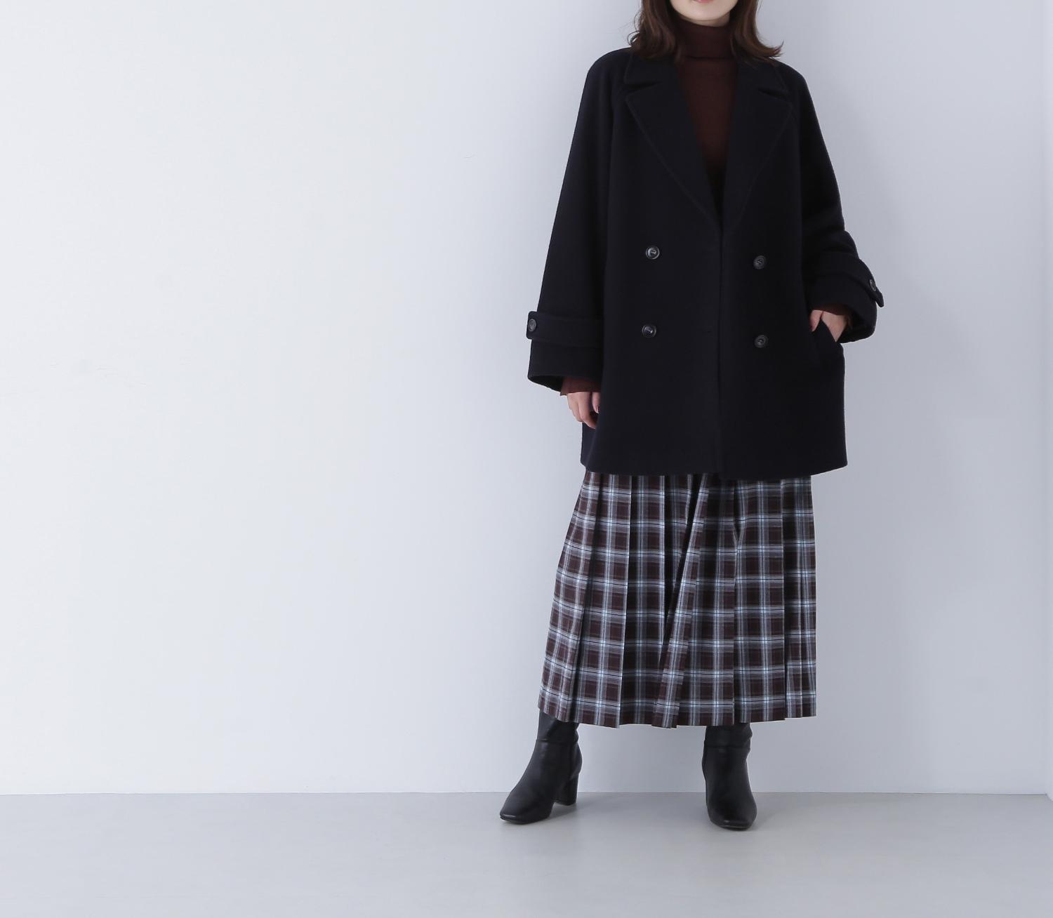 ベーシックタートルネックニット ダークブラウン1