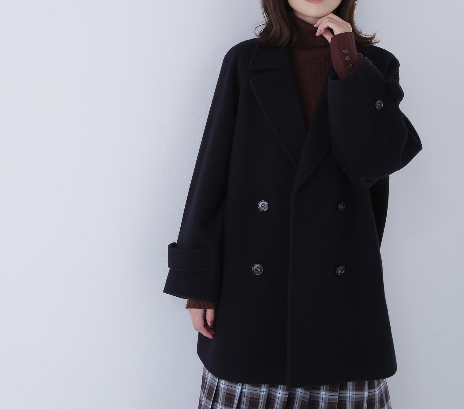 ベーシックタートルネックニット ダークブラウン1