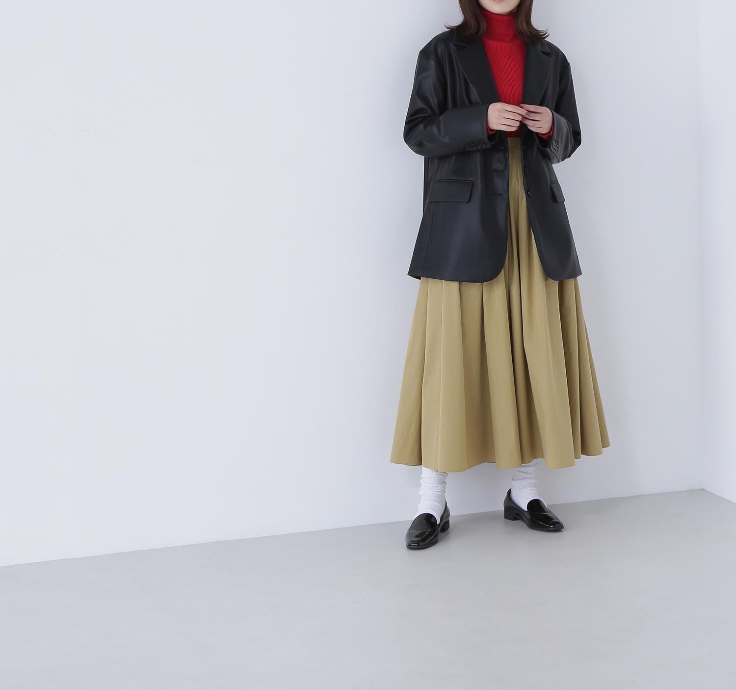 ベーシックタートルネックニット レッド