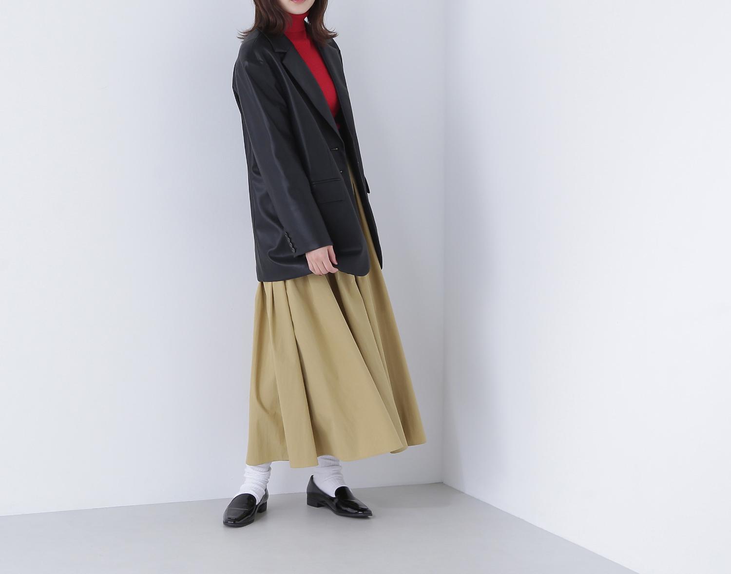 ベーシックタートルネックニット レッド