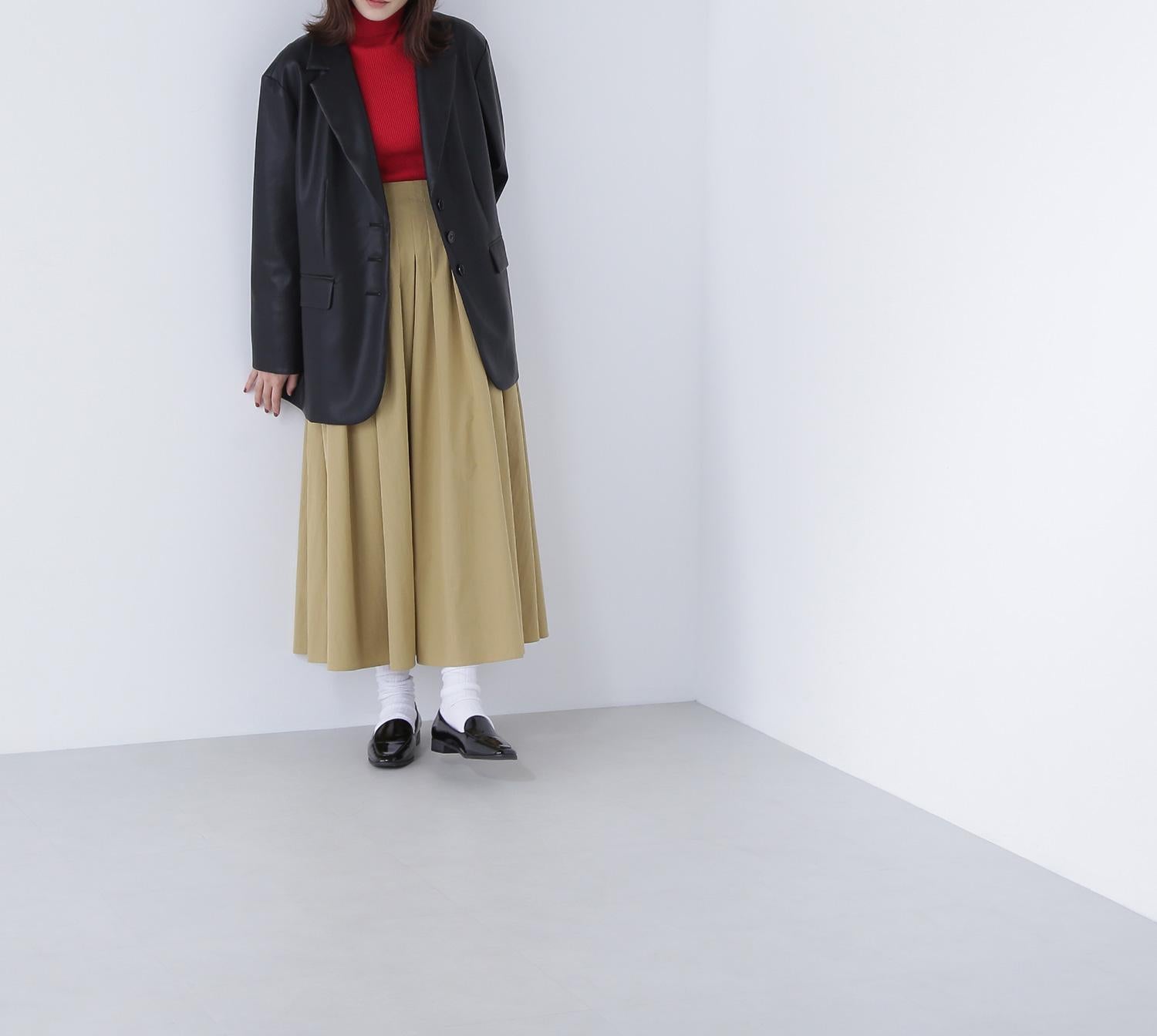 ベーシックタートルネックニット レッド