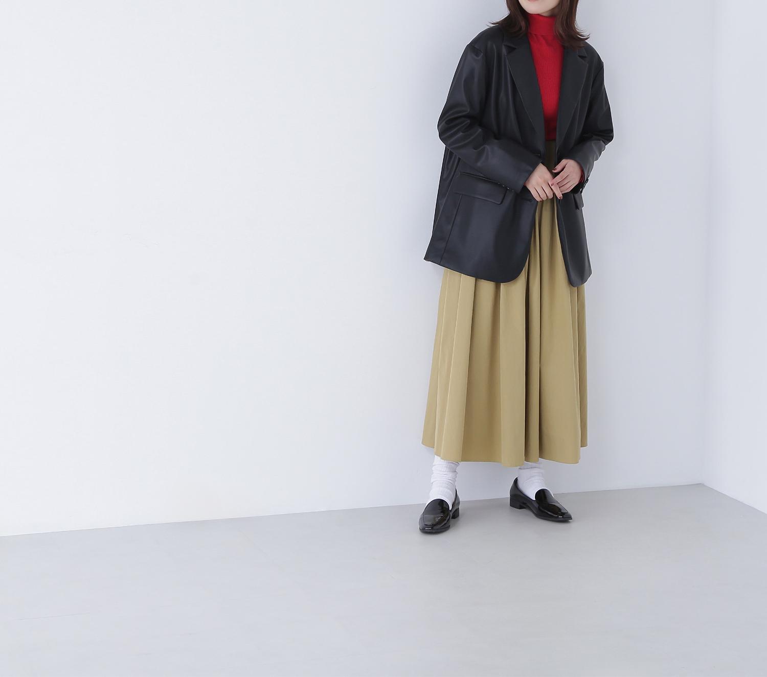 ベーシックタートルネックニット レッド