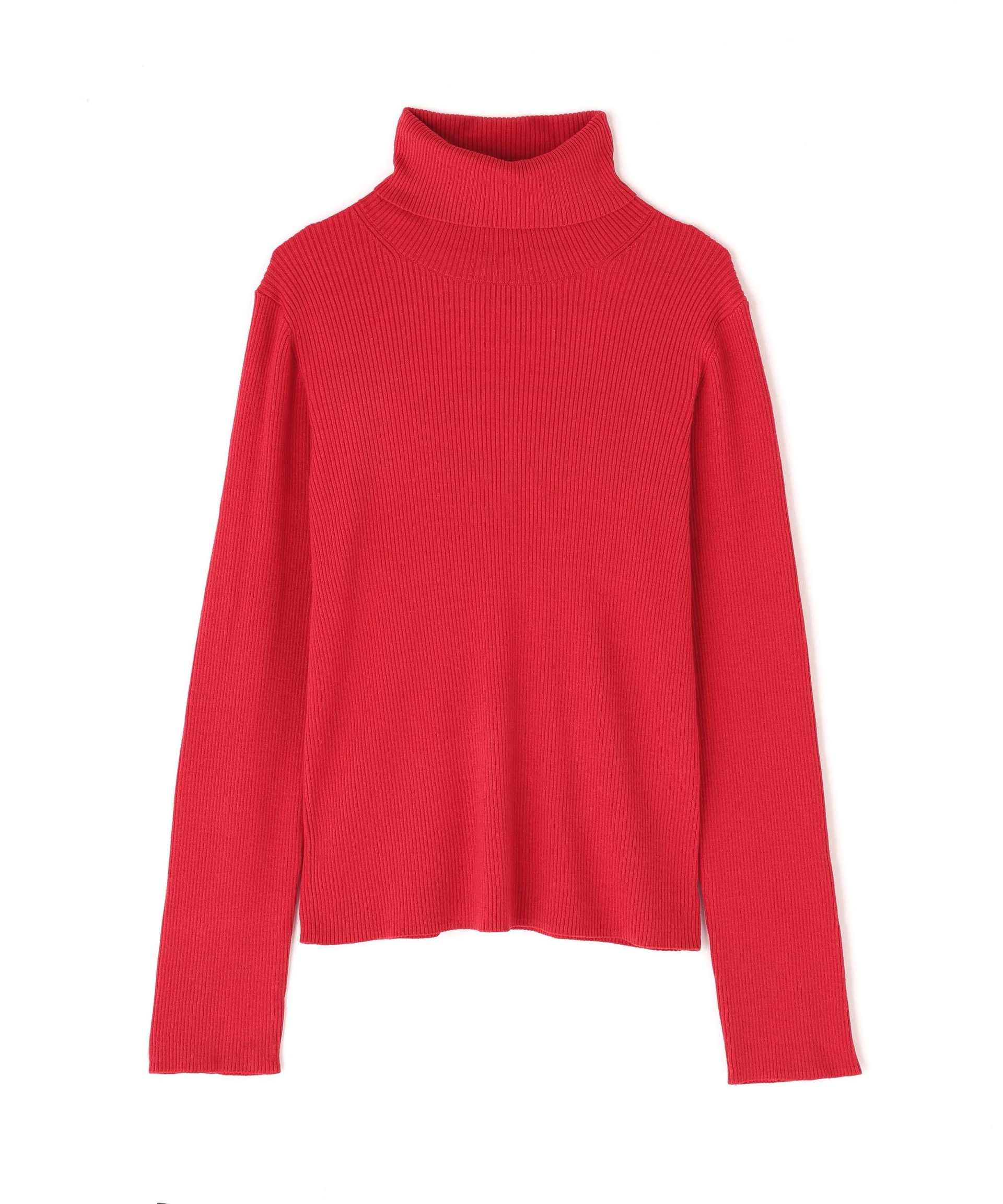 ベーシックタートルネックニット レッド