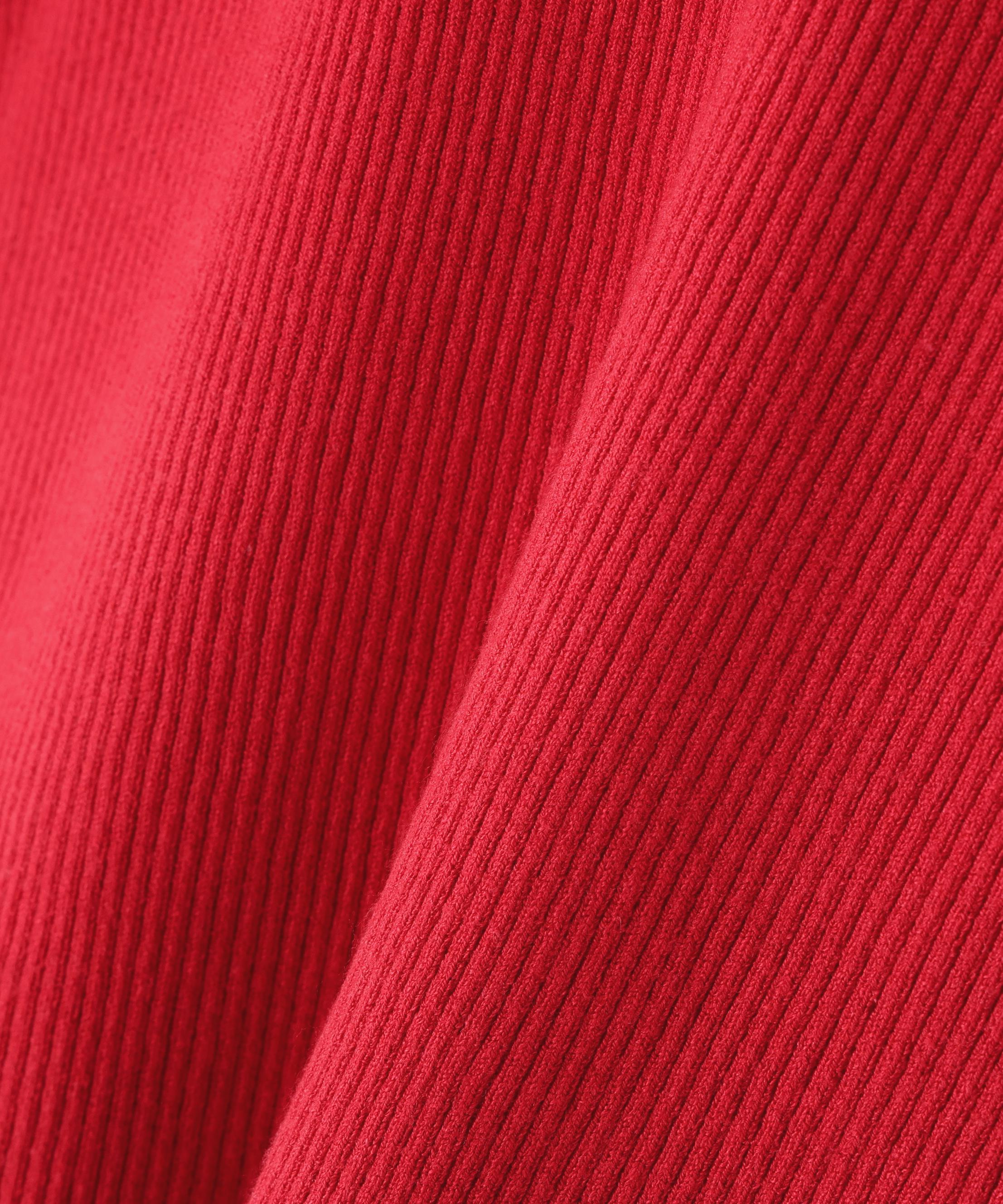 ベーシックタートルネックニット レッド