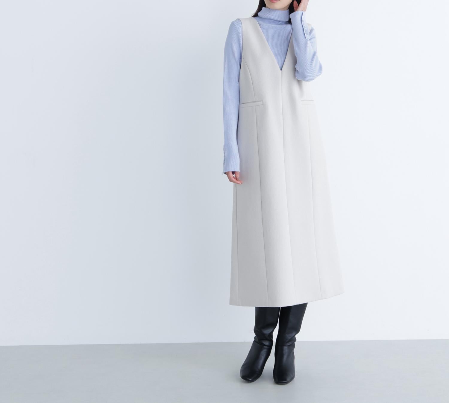 ベーシックタートルネックニット ブルー