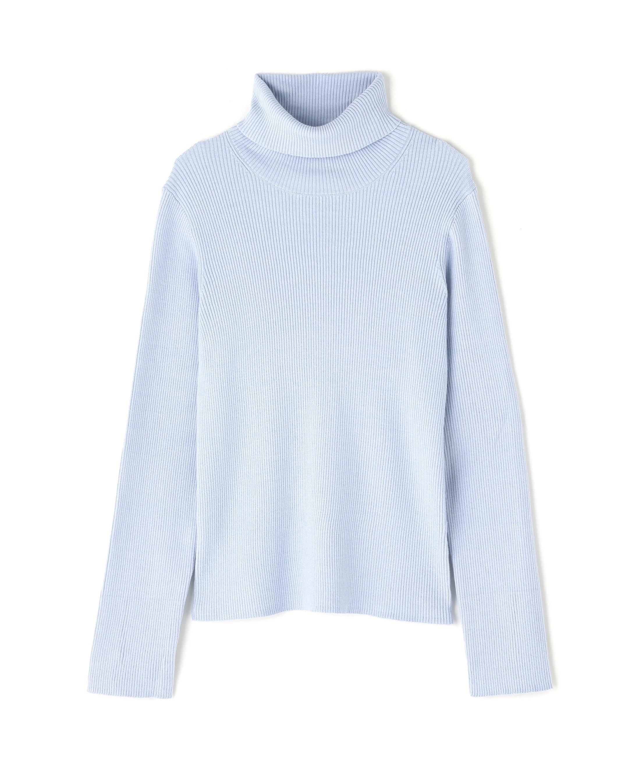 ベーシックタートルネックニット ブルー