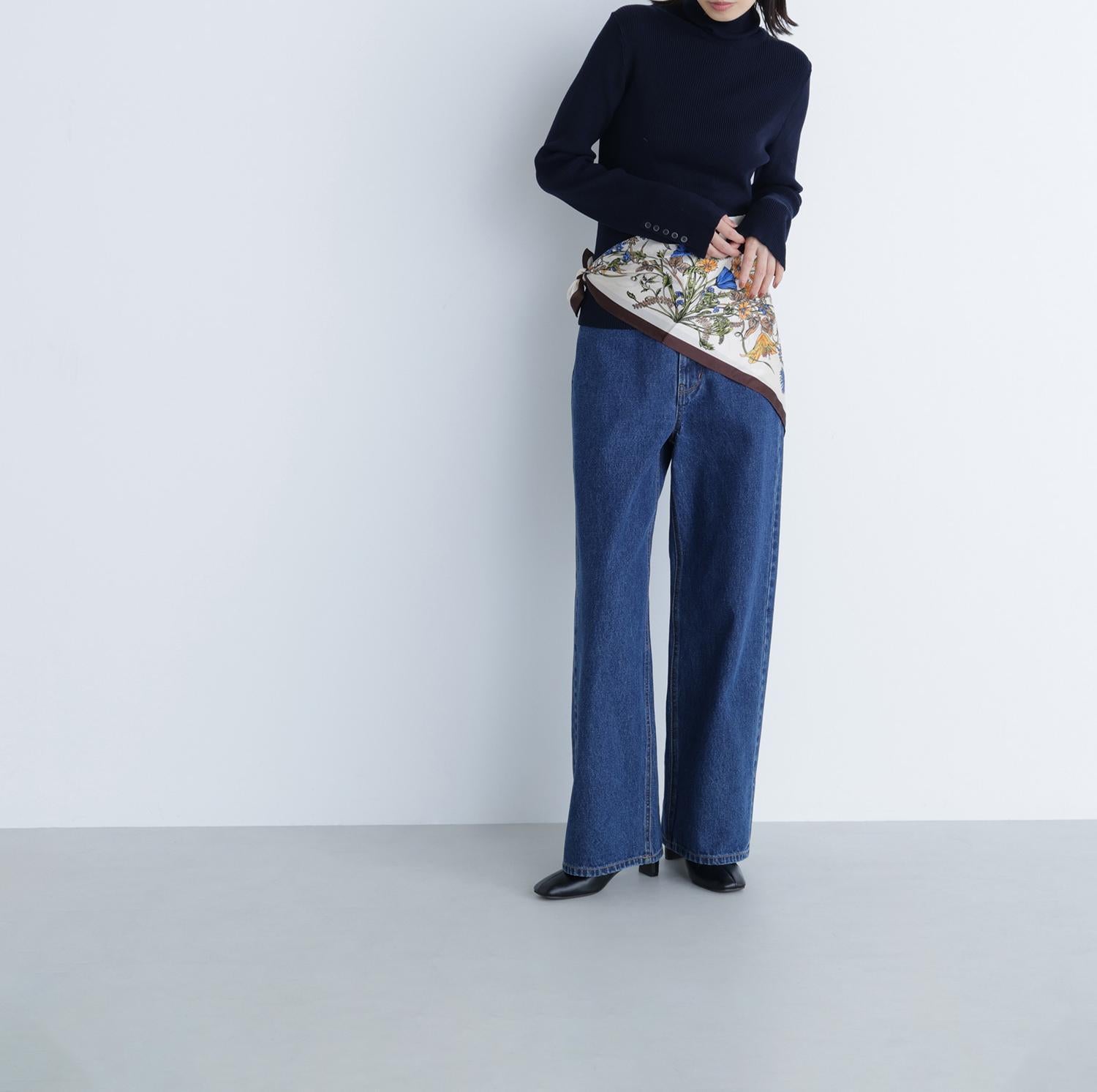 ベーシックタートルネックニット ネイビー