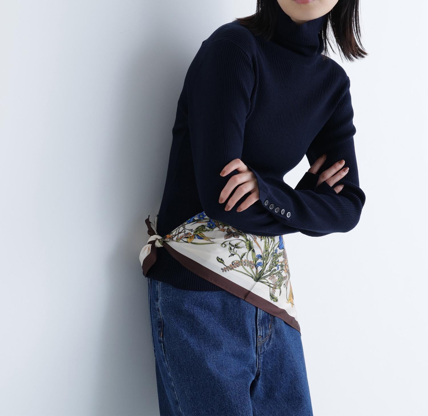 ベーシックタートルネックニット ネイビー