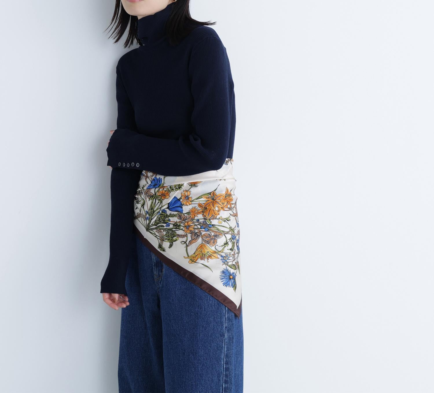 ベーシックタートルネックニット ネイビー