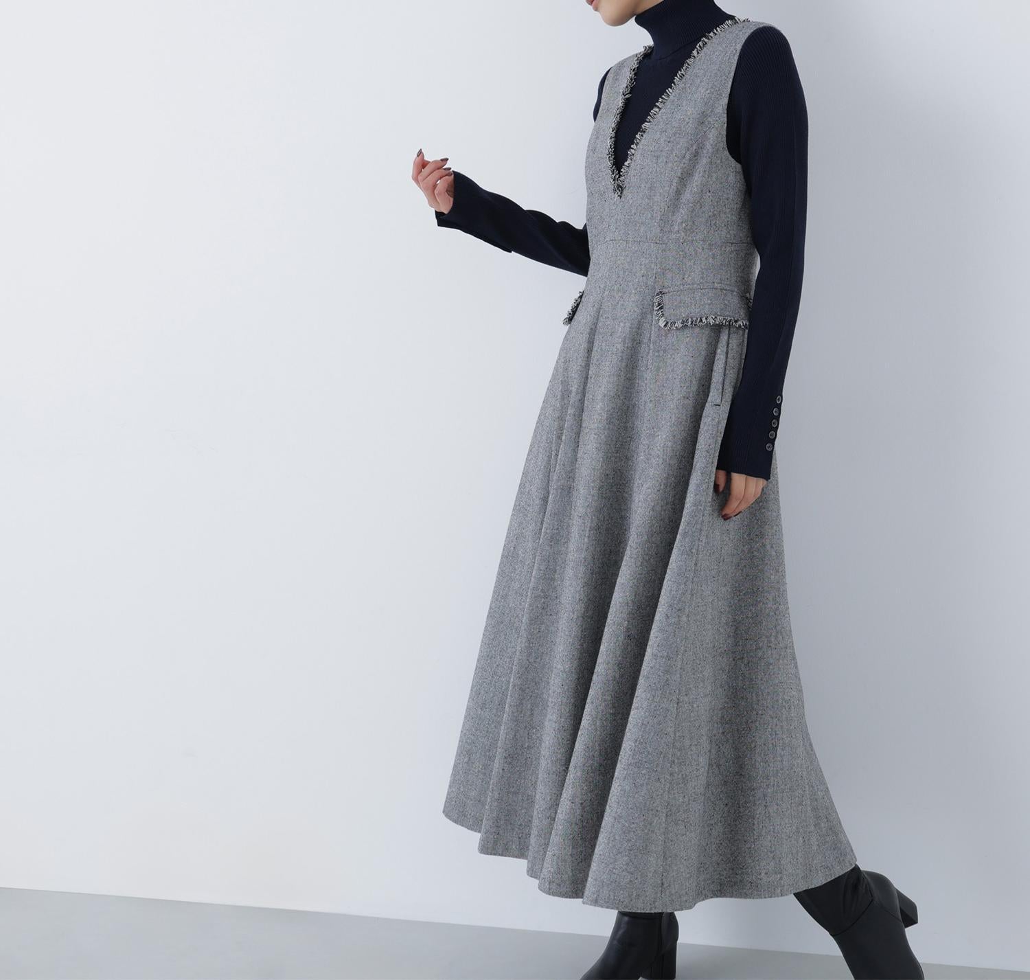 ベーシックタートルネックニット ネイビー