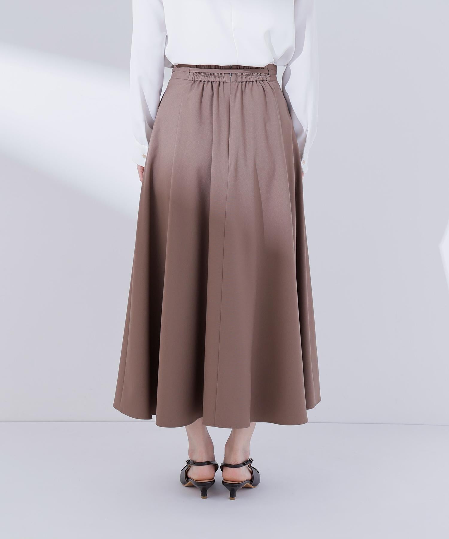 ナローリボンフレアスカート ブラウン