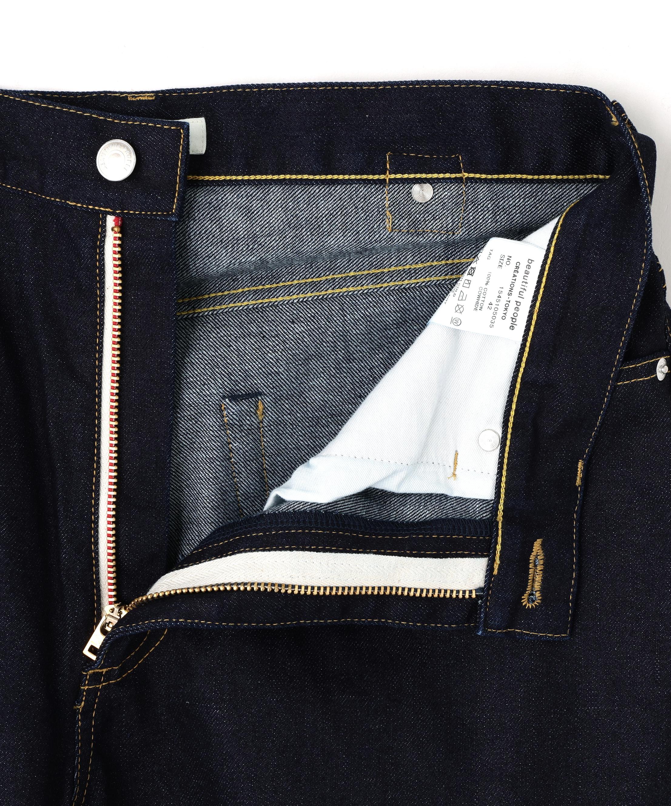 beautiful people/ビューティフルピープル/selvedge denim flip hem pants インディゴ7